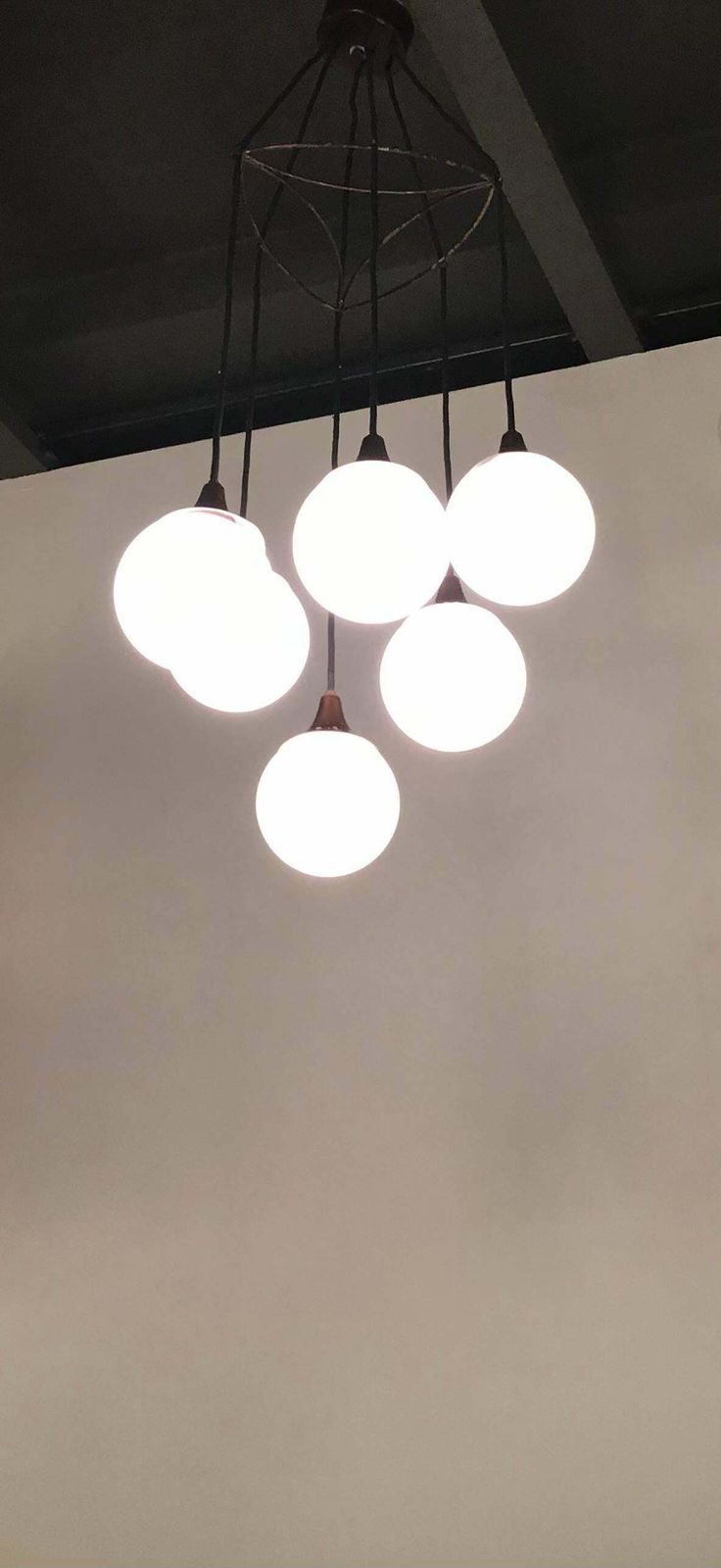 Stilnovo Chandelier Copper Plated Chrome Metal Glass 1950 Italy photo Lighting