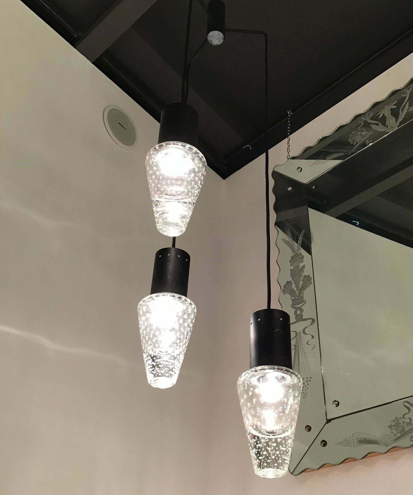 Gino Sarfatti Seguso Chandelier Murano Glass Iron, 1955, Italy photo vintage