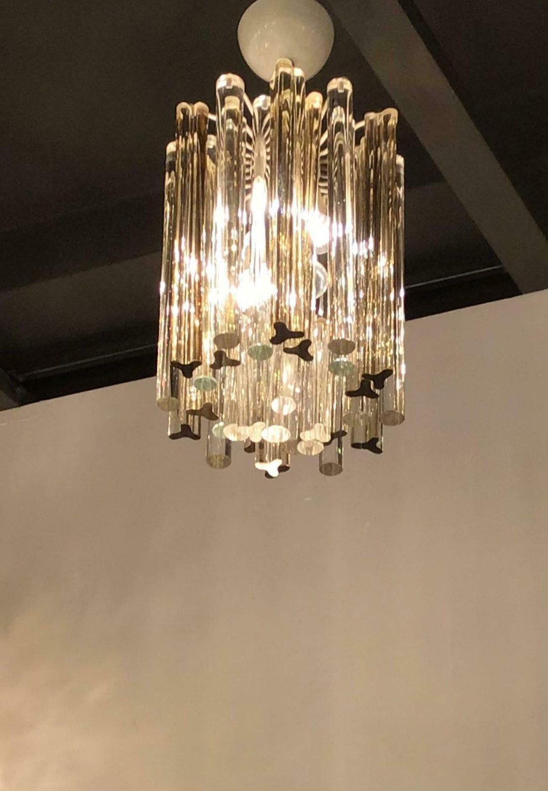 Venini Chandelier Rare Murano Glass 1955 Iron Metal Italy photo buy