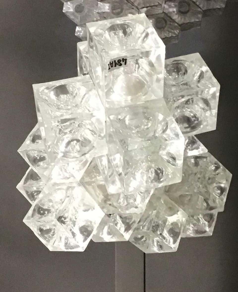 2531.0 Mazzega Chandelier “Cube” Murano Glass 1965 Italy photo