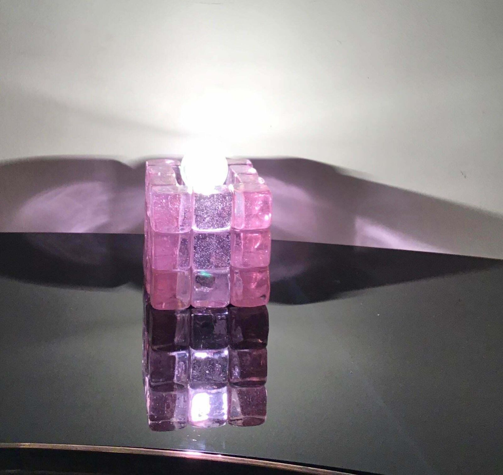 Poliarte Albano Poli Table Lamp Murano Amethyst Murano Glass 1960 Italy photo Lighting