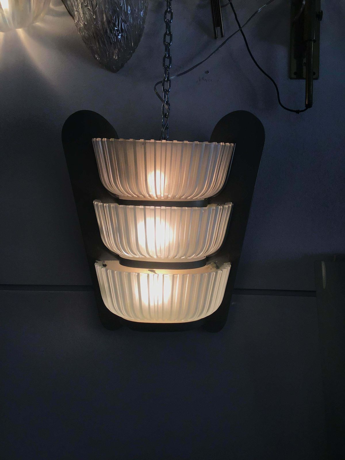 Seguso Applique 1930 Glass Metal Crome, Italy photo for sale