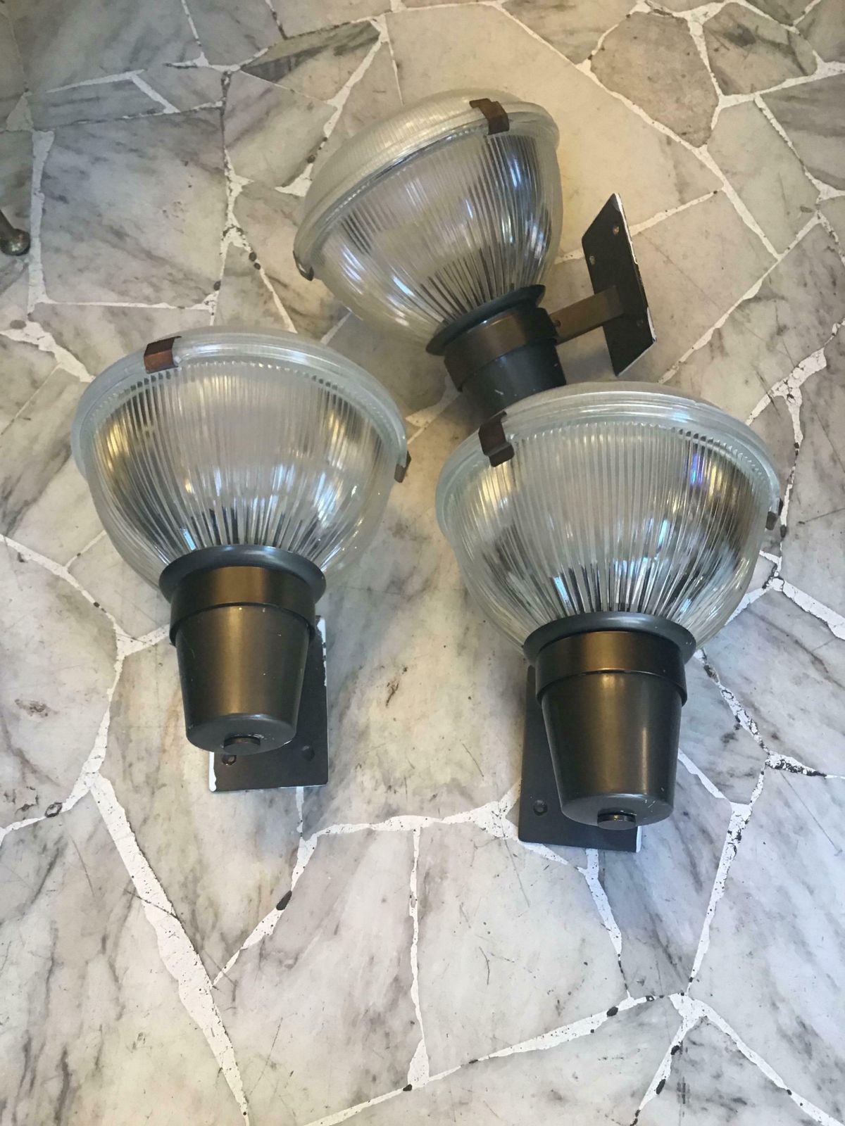 Ignazio Gardella Azucena Sconces Brass Glass Burnished Brass 1960 Italy photo for sale