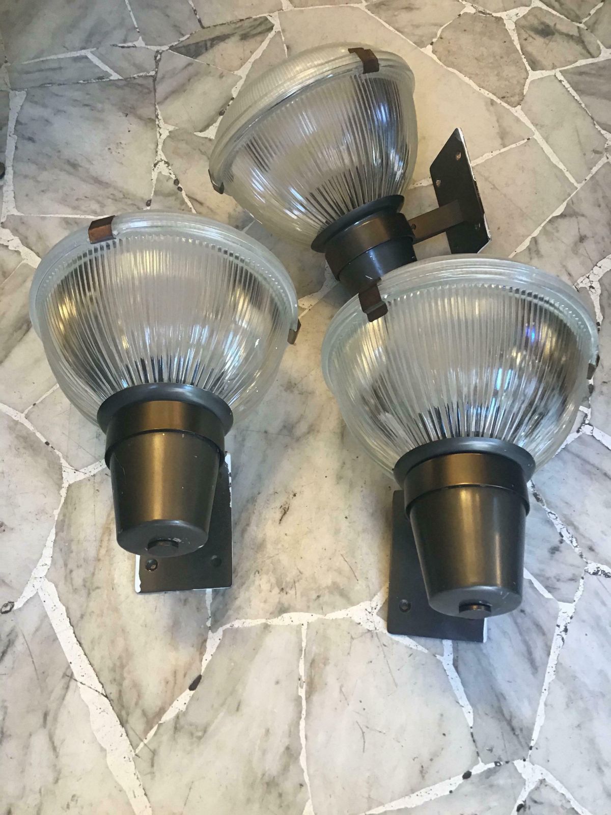 Ignazio Gardella Azucena Sconces Brass Glass Burnished Brass 1960 Italy photo vinterior