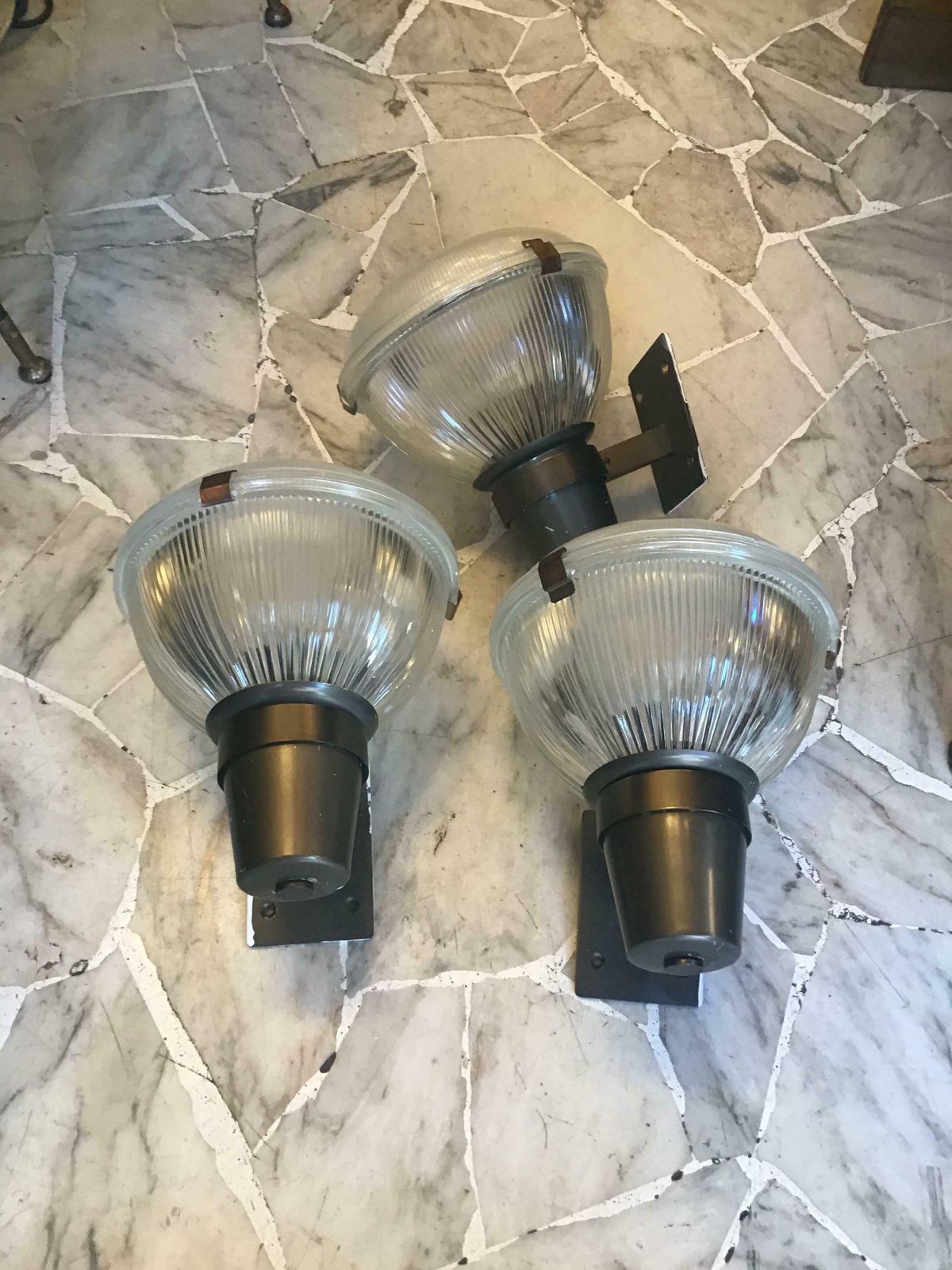 Lighting Ignazio Gardella Azucena Sconces Brass Glass Burnished Brass 1960 Italy photo