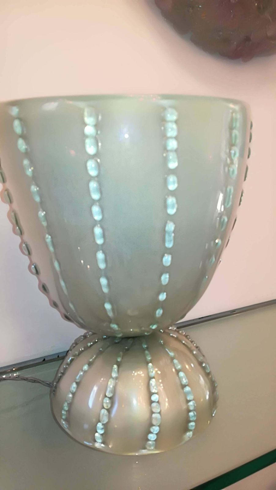 Table Lamp 1950 Colour Green, Gold, Colour Green Iridescent, Glass photo 4972.0