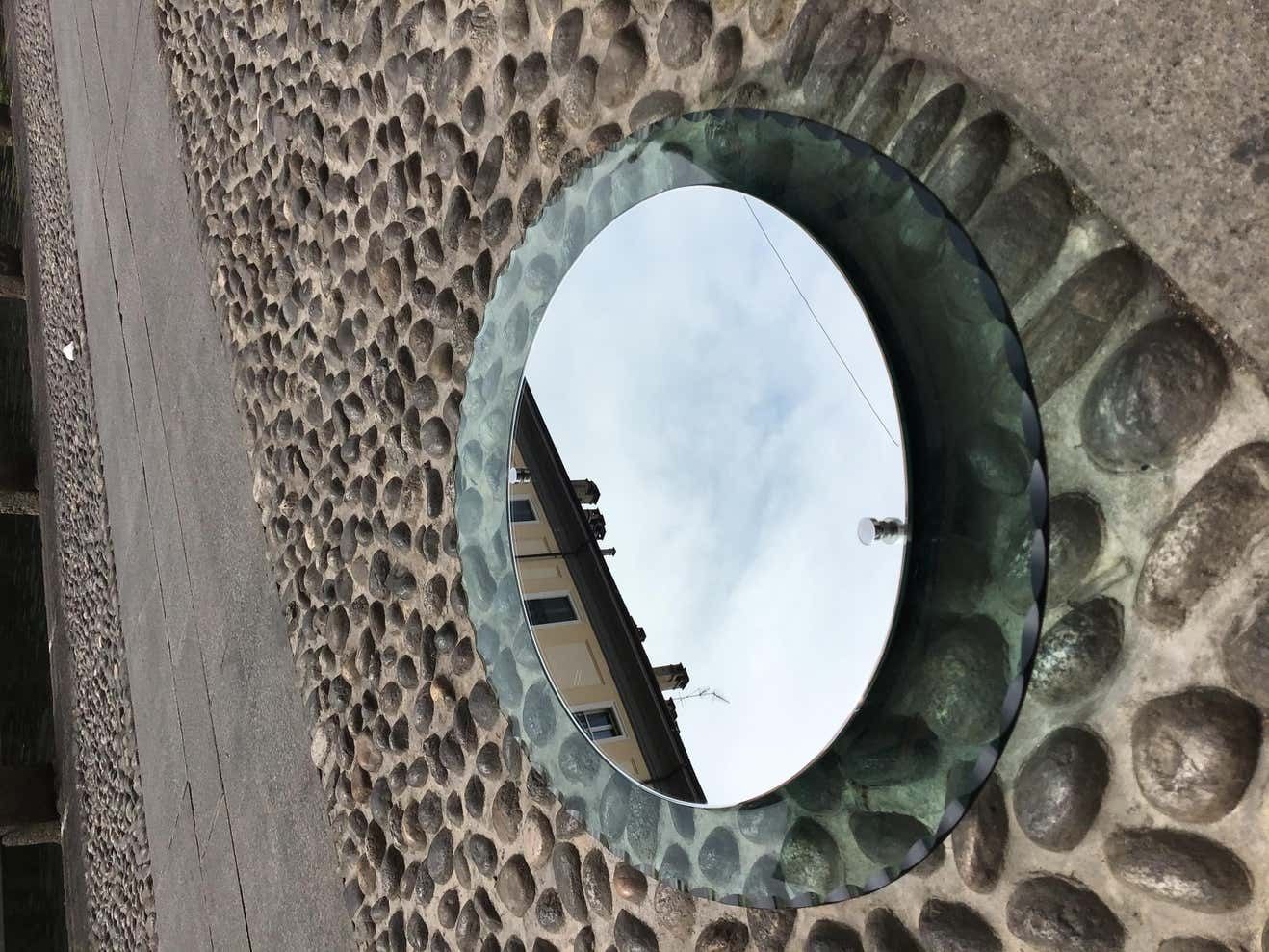 Cristal Arte Mirror Glass Metal Crome Iron 1950, Italy photo vinterior