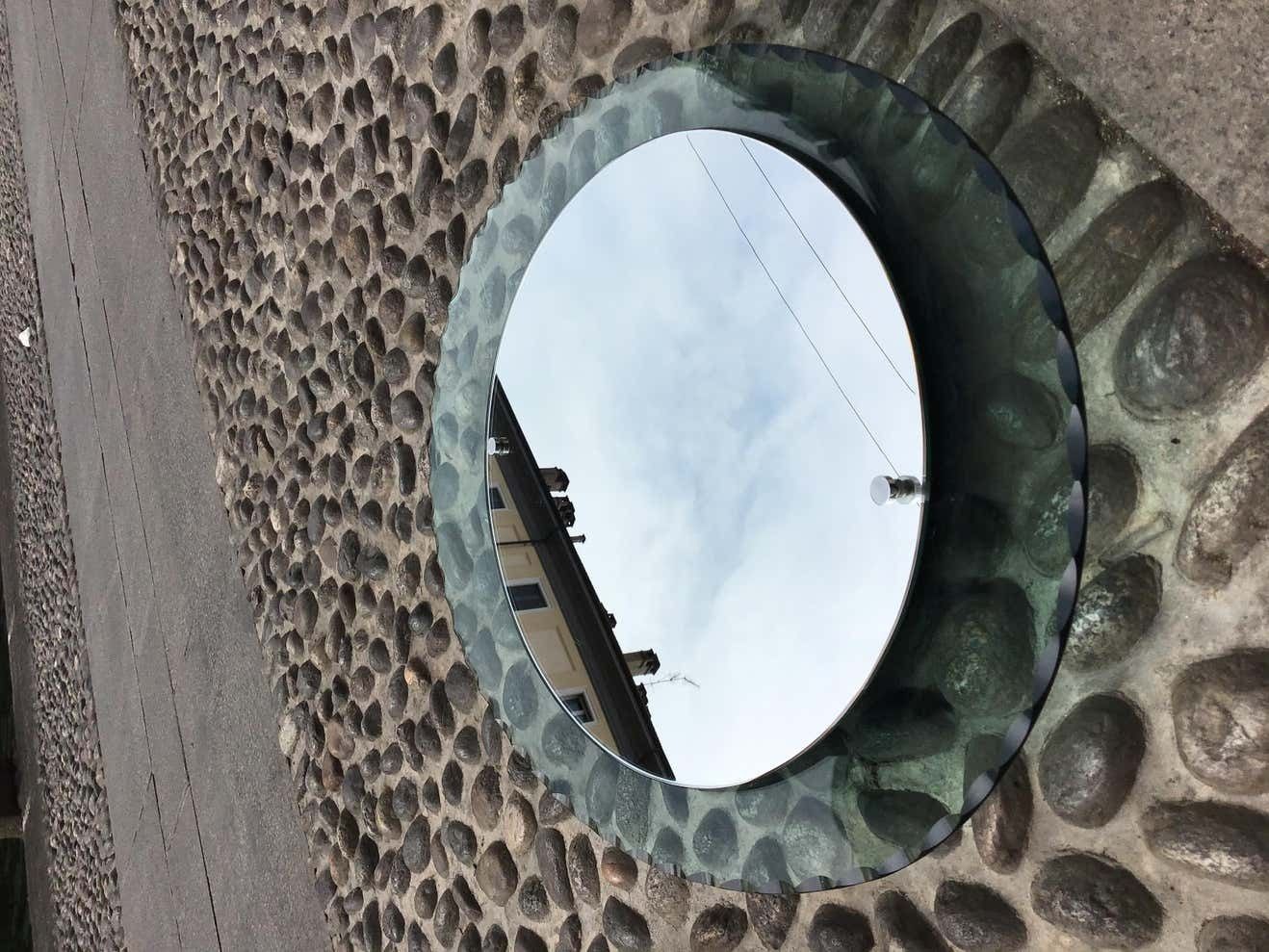 photo vinterior Cristal Arte Mirror Glass Metal Crome Iron 1950, Italy