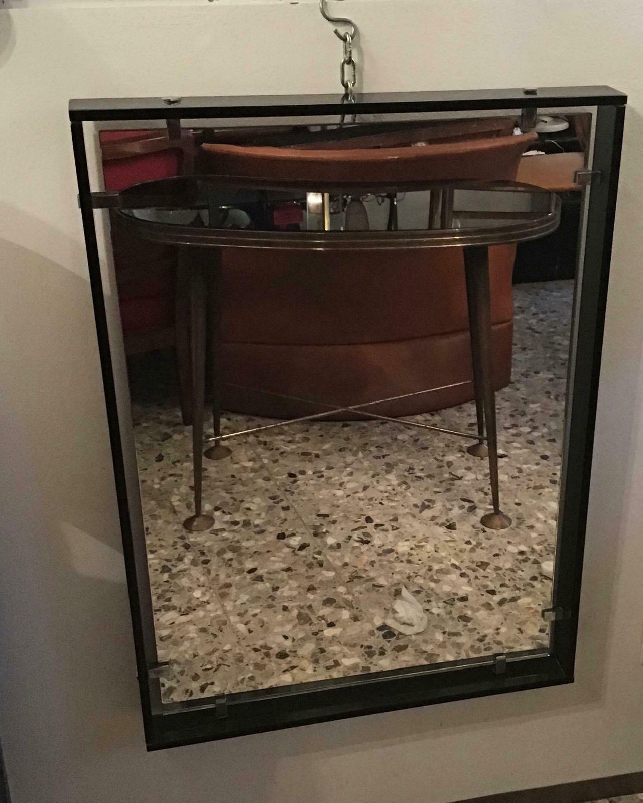 Fontana Arte Mirror “2014” Glass Crome Metal, 1960, Italy photo Home Decor