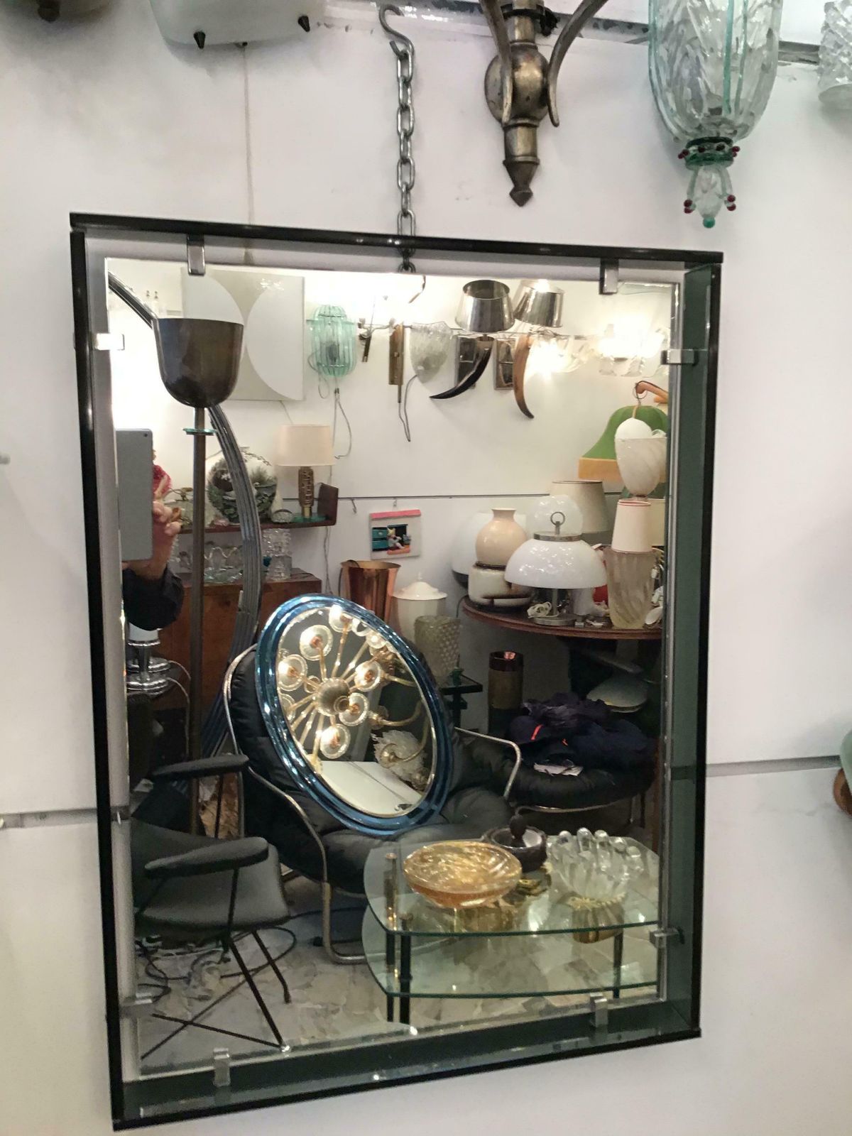photo vinterior Fontana Arte Mirror “2014” Glass Crome Metal, 1960, Italy