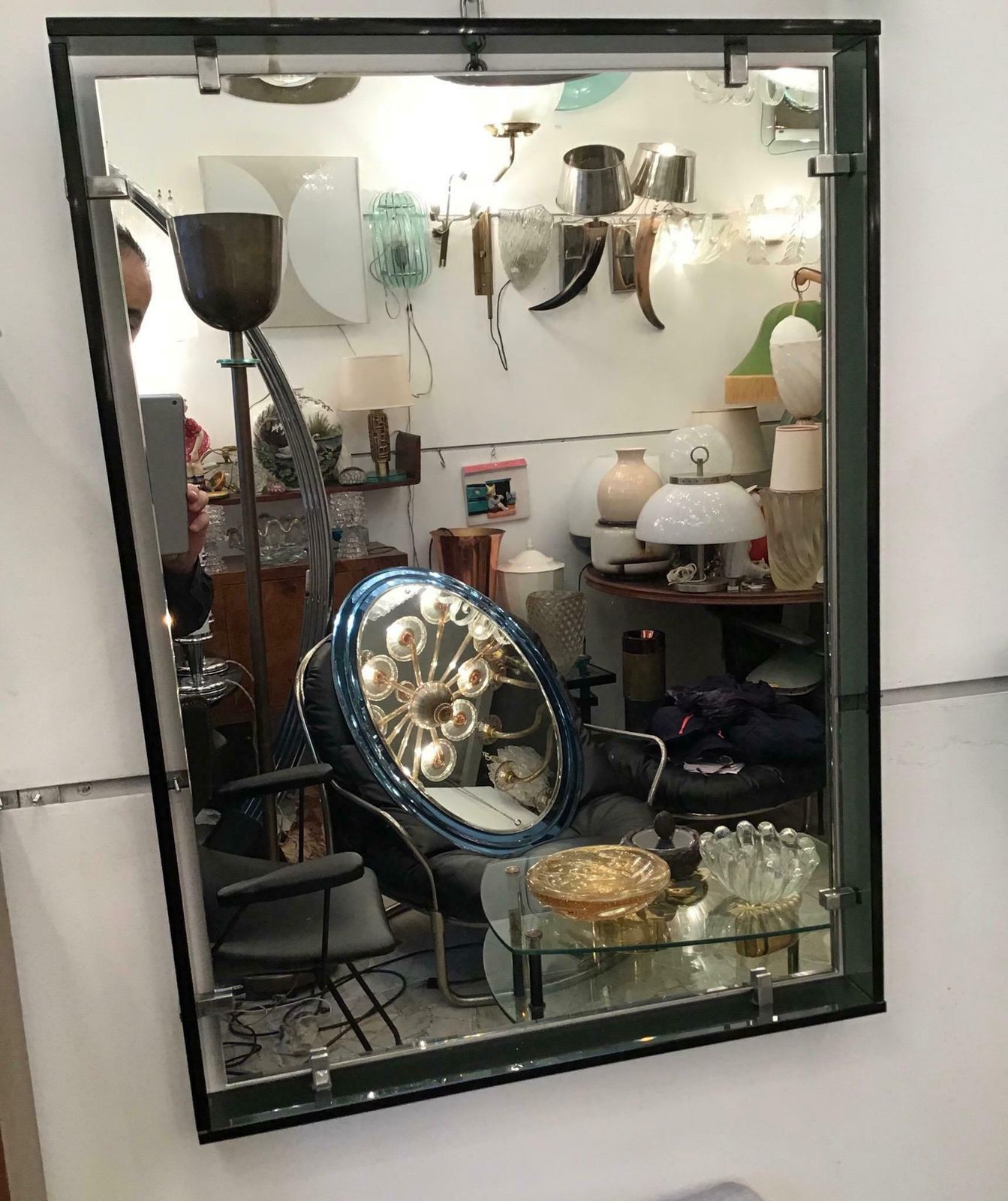 photo buy Fontana Arte Mirror “2014” Glass Crome Metal, 1960, Italy