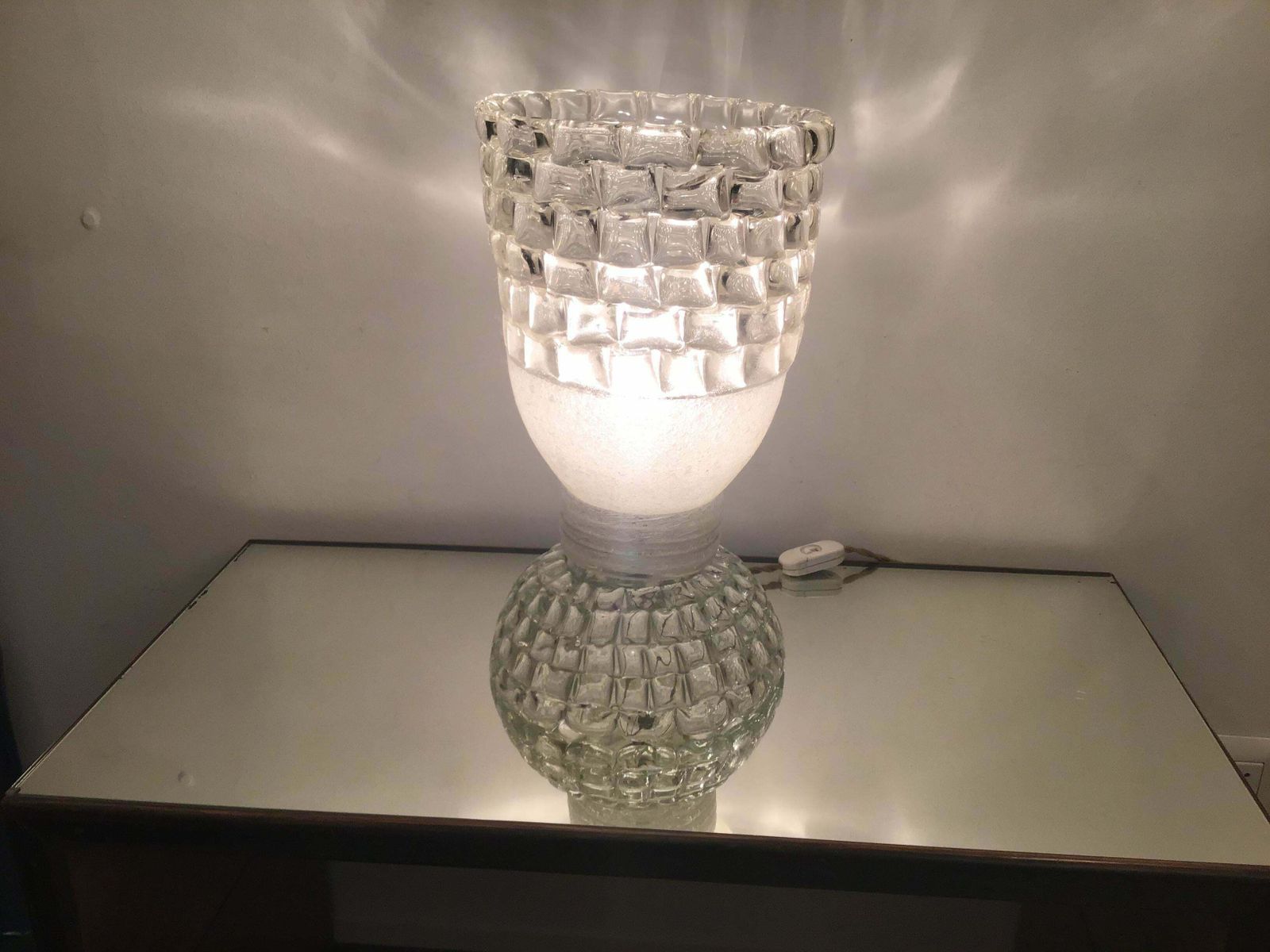 Barovier E Toso Table Lamp Murano Glass 1940 Italy photo vinterior