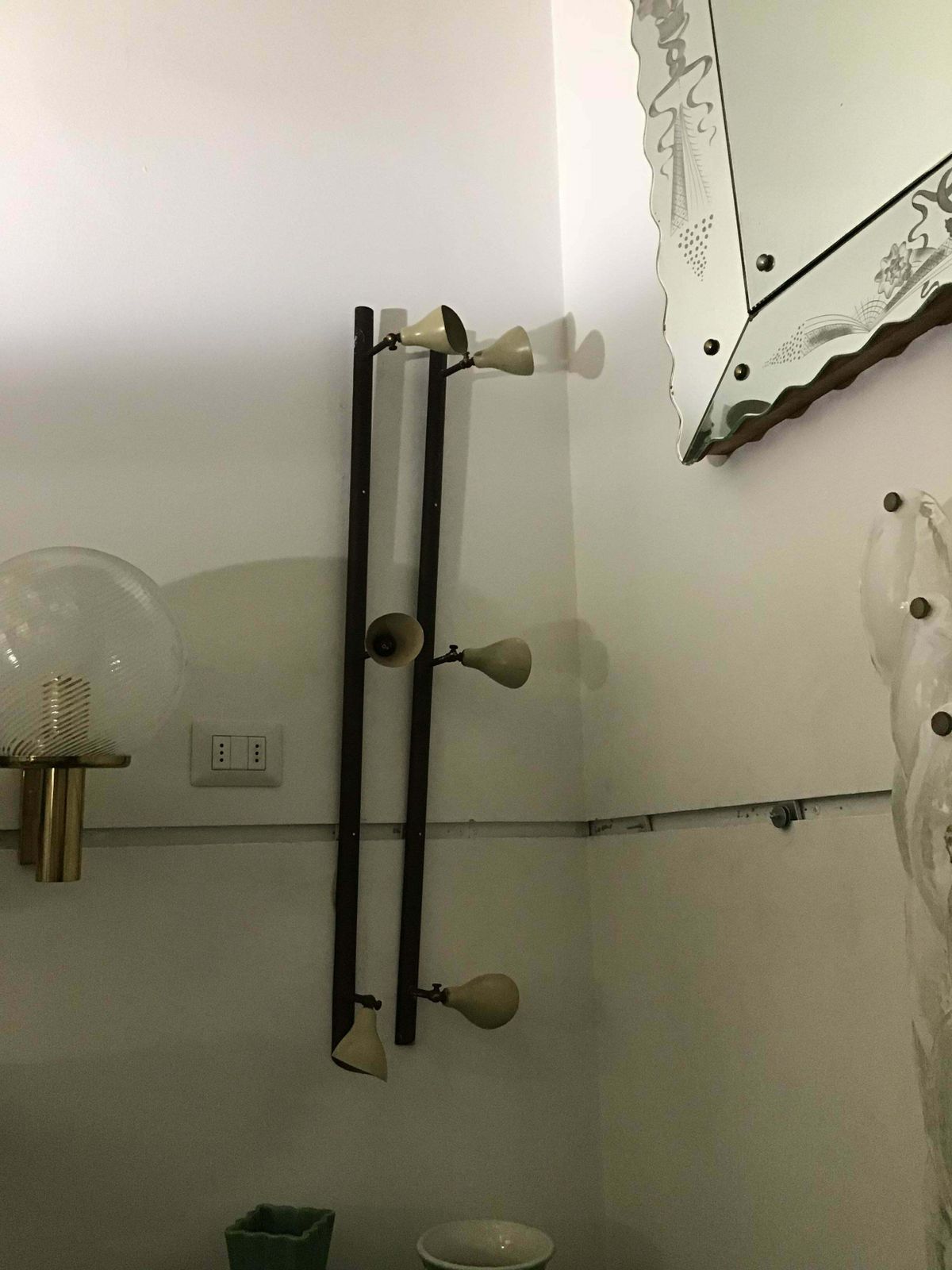 Arteluce Gino Sarfatti Brass And Painted Metal Wall Light Cream Colour, 1950 photo Lighting