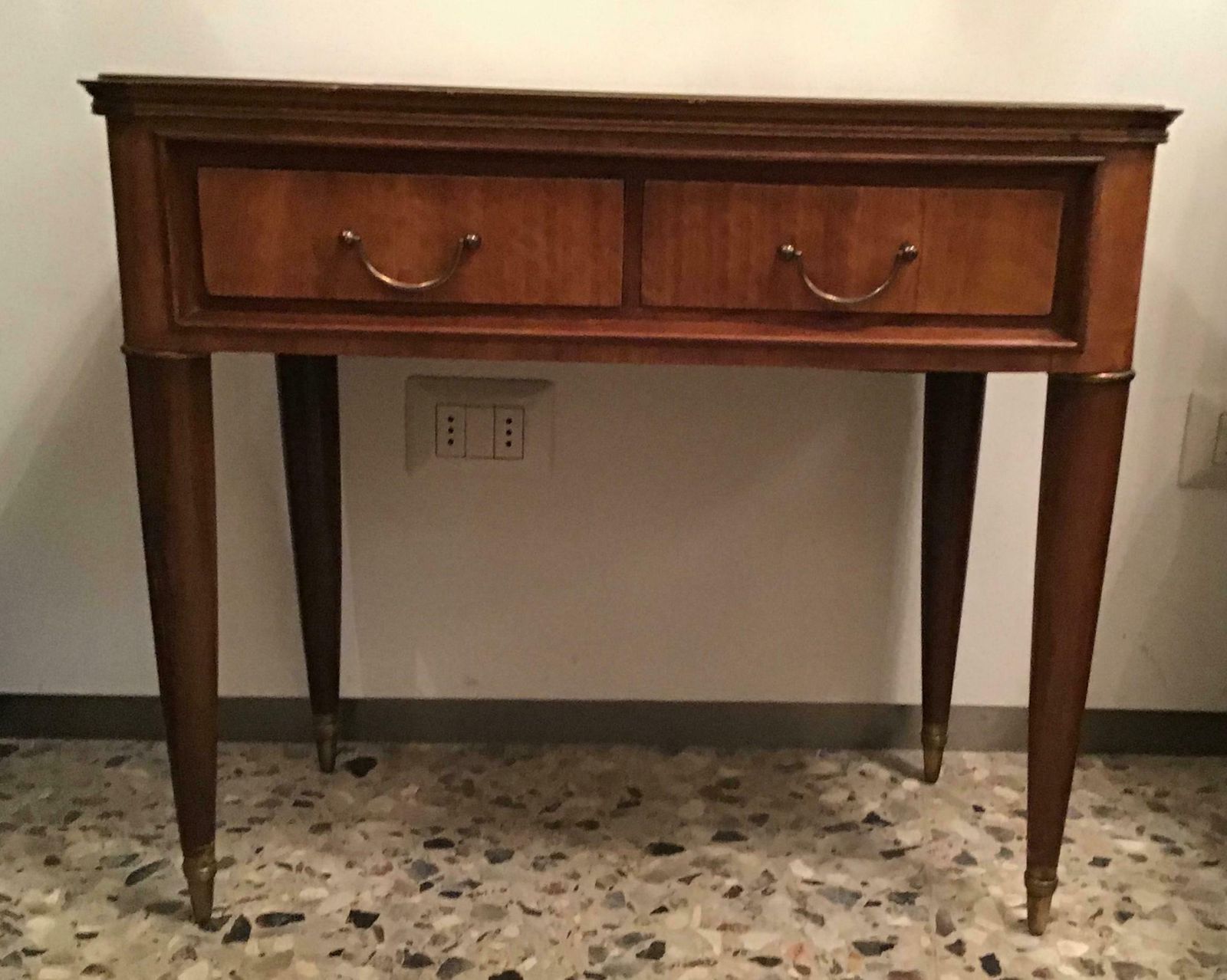 Paolo Buffa Bedside Tables Wood Brass 1940 Italy photo for sale