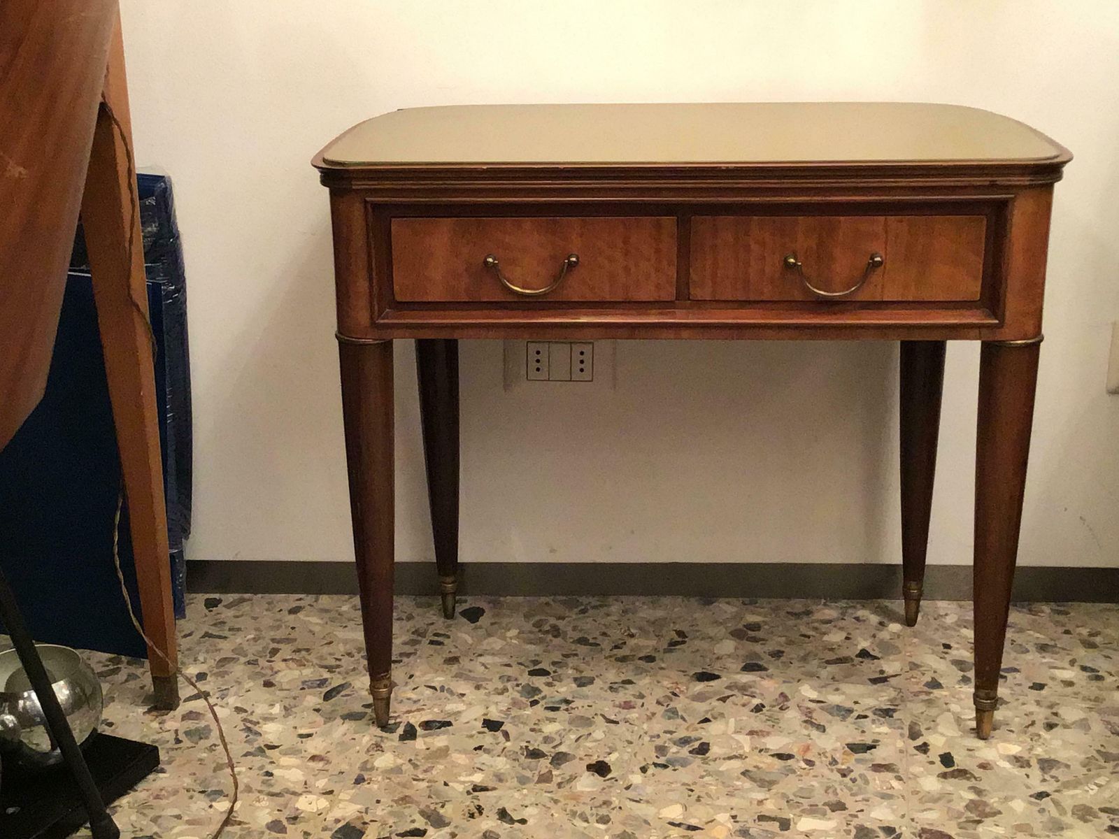 Paolo Buffa Bedside Tables Wood Brass 1940 Italy photo vinterior