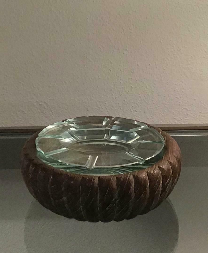 Fontana Arte Box/Empty Pockets/Ashtray Glass Wood, 1950, Italy photo buy