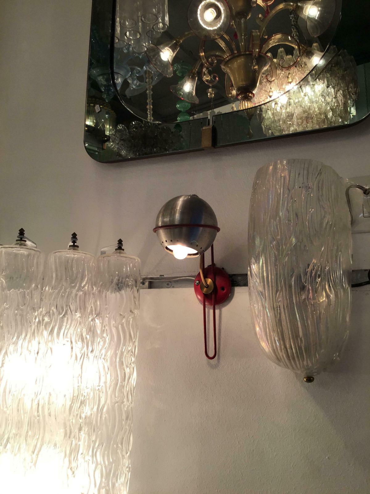 Gino Sarfatti “Stile” Sconces Metal Chrome Metal Lacquered, 1950, Italy photo for sale