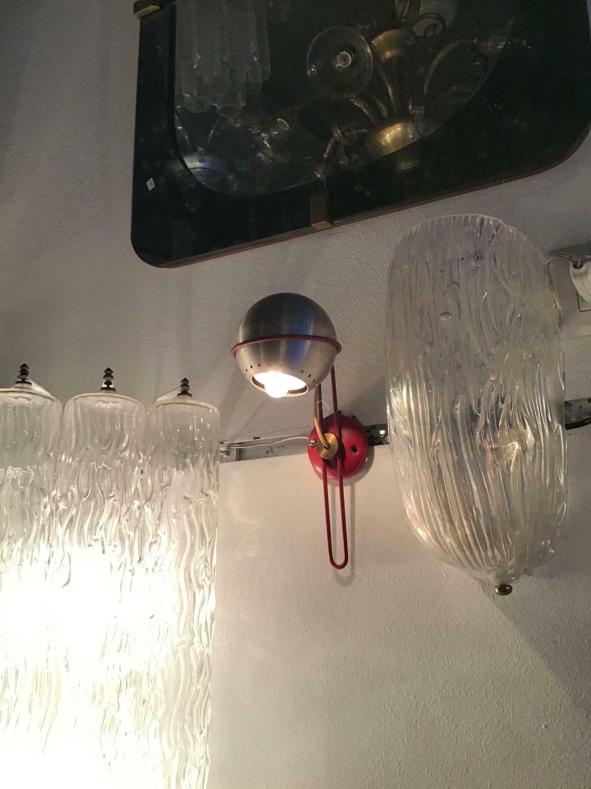 Gino Sarfatti “Stile” Sconces Metal Chrome Metal Lacquered, 1950, Italy photo vinterior