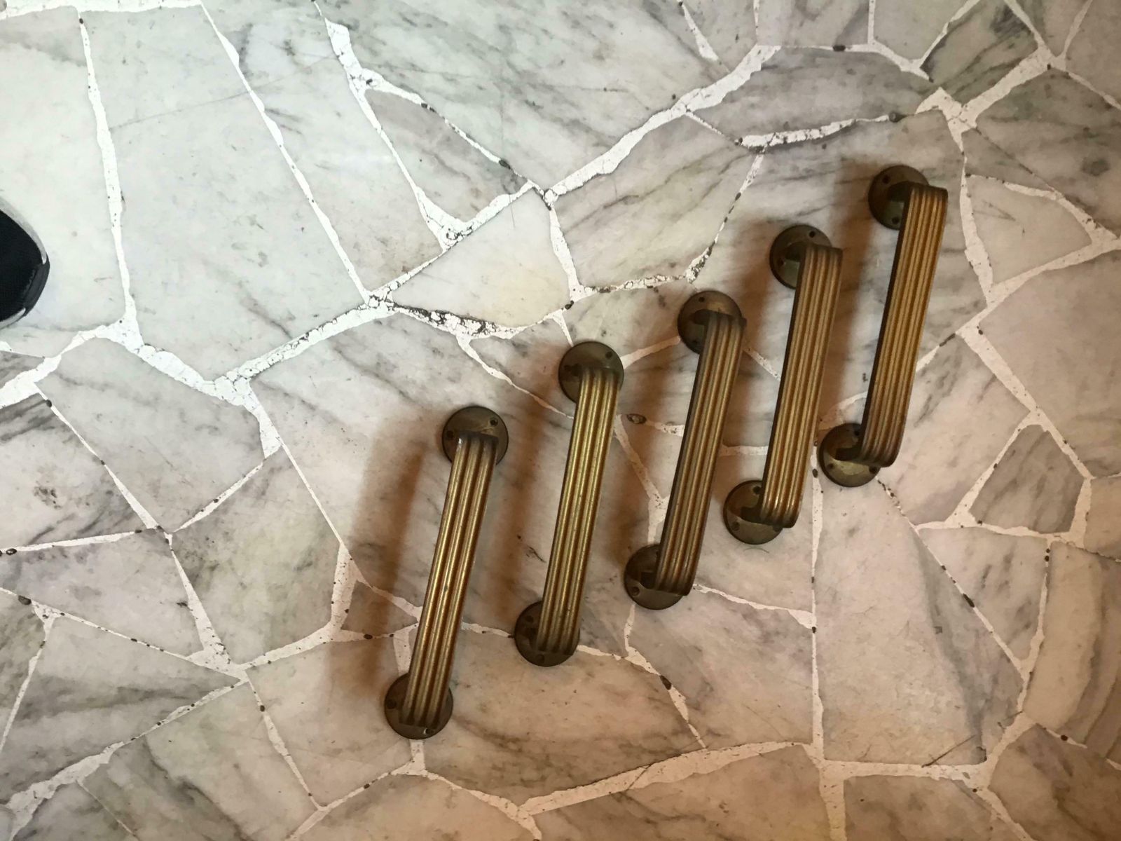 Handles N.5 Brass Italy 1950, 1950s photo Home Fixtures