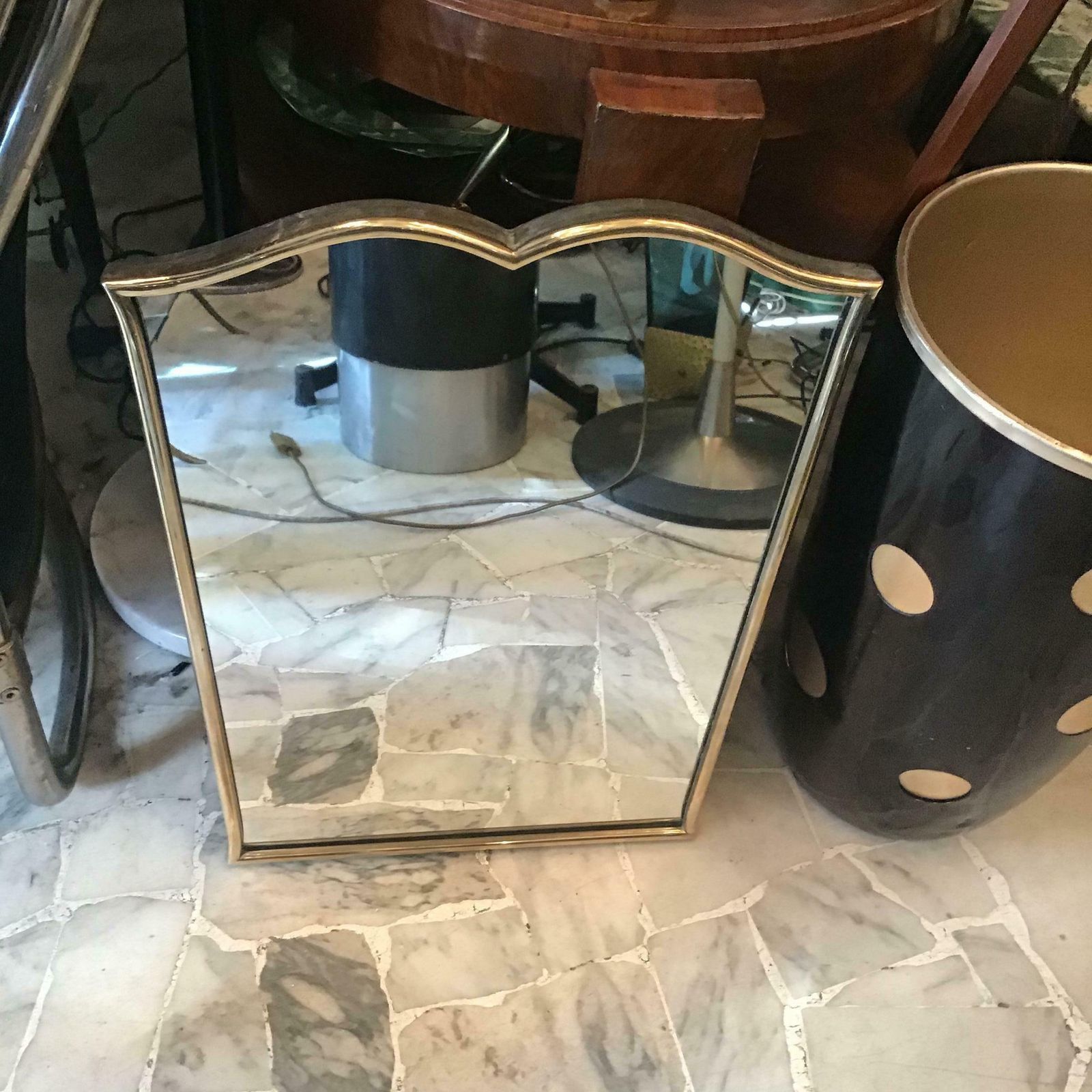 Fontana Arte “Gio Ponti” Mirror Brass Wood Mirrored Glass, 1950, Italy photo Home Decor