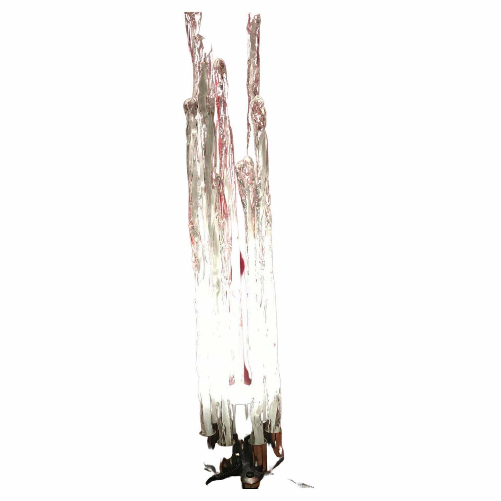 Mazzega Floor Lamp Murano Glass Metal Crome, 1960, Italy