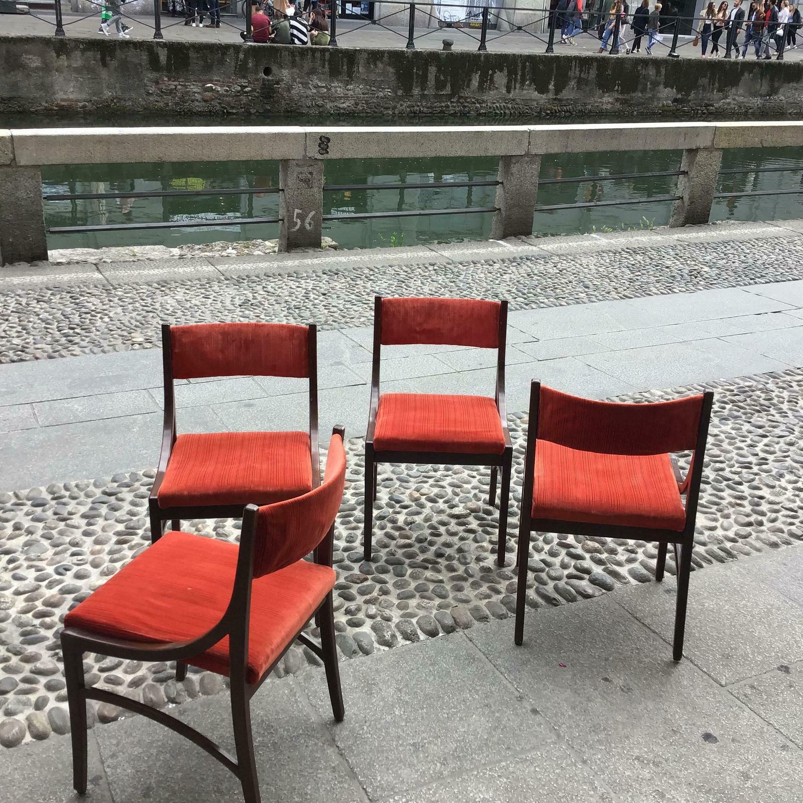 Ico Parisi “Cassina” Chairs Wood Velvet Padded Seat And Back, 1960, Italy photo buy