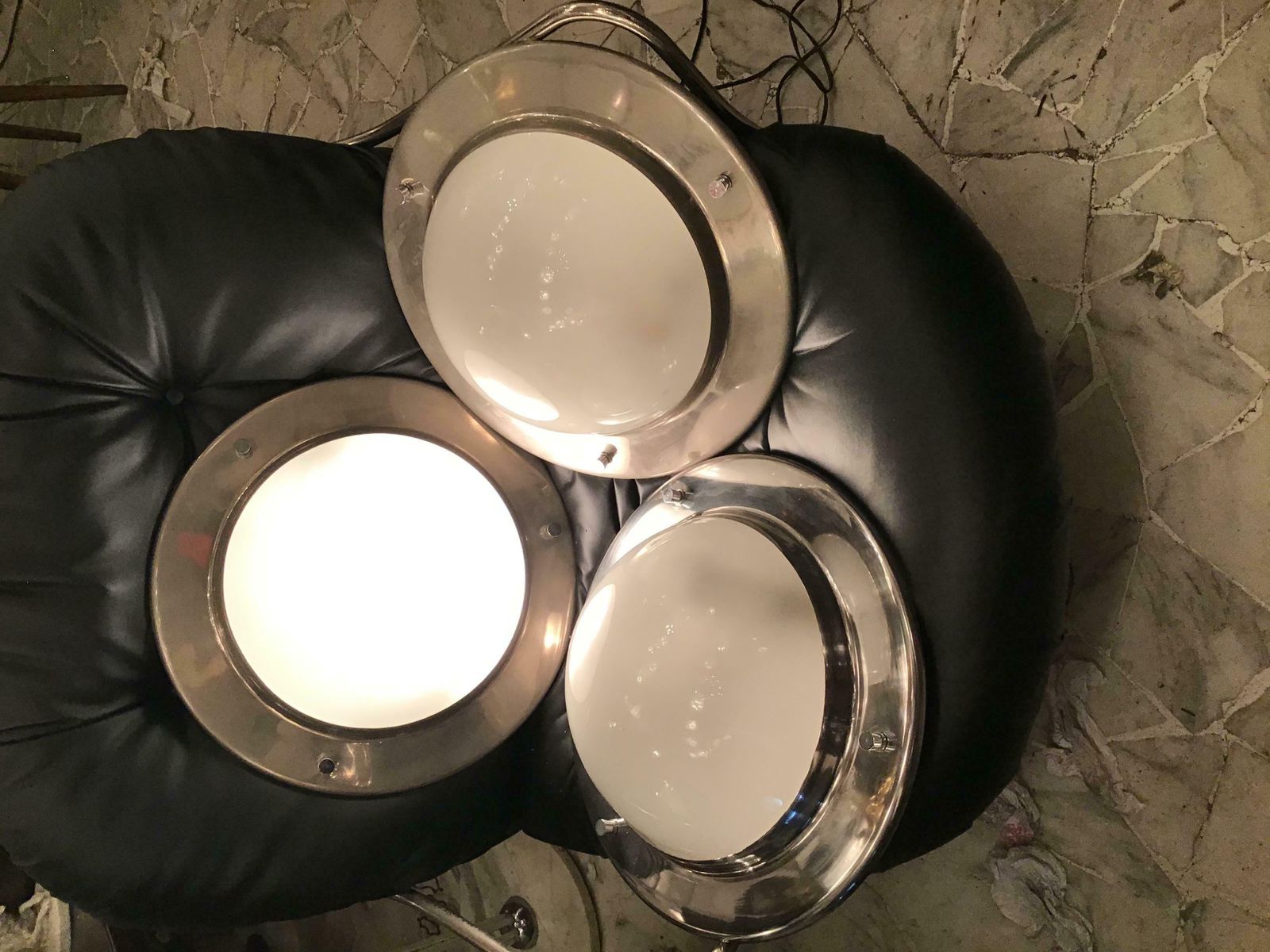 Azucena Sconces/Ceilling Light Metal Crome Glass 1950 Italy