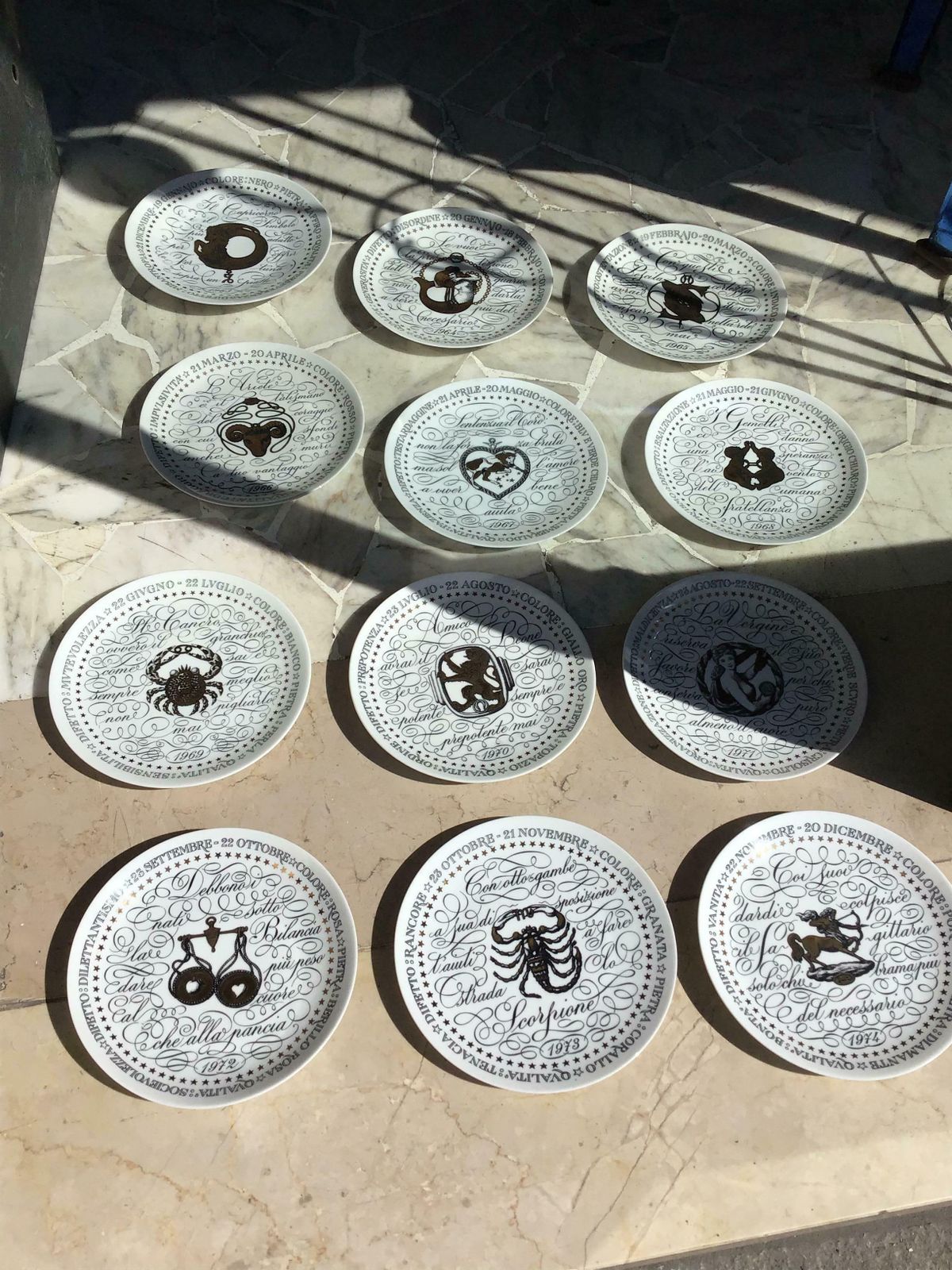 photo buy Piero Fornasetti Complete Zodiac Signs From 1963 1974 Porcelain Italy