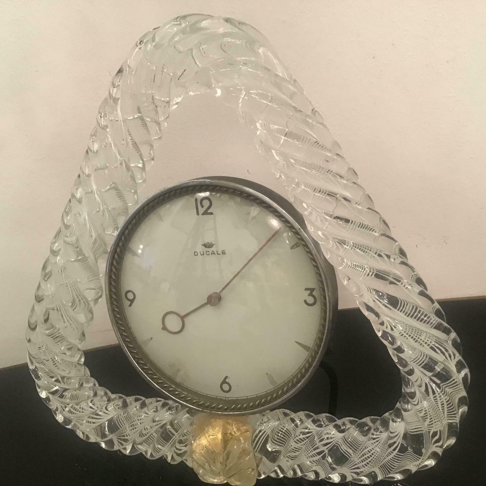 photo for sale Seguso “ Zanfirico “ Wake Up” Murano Glass Metal Crome, 1950, Italy