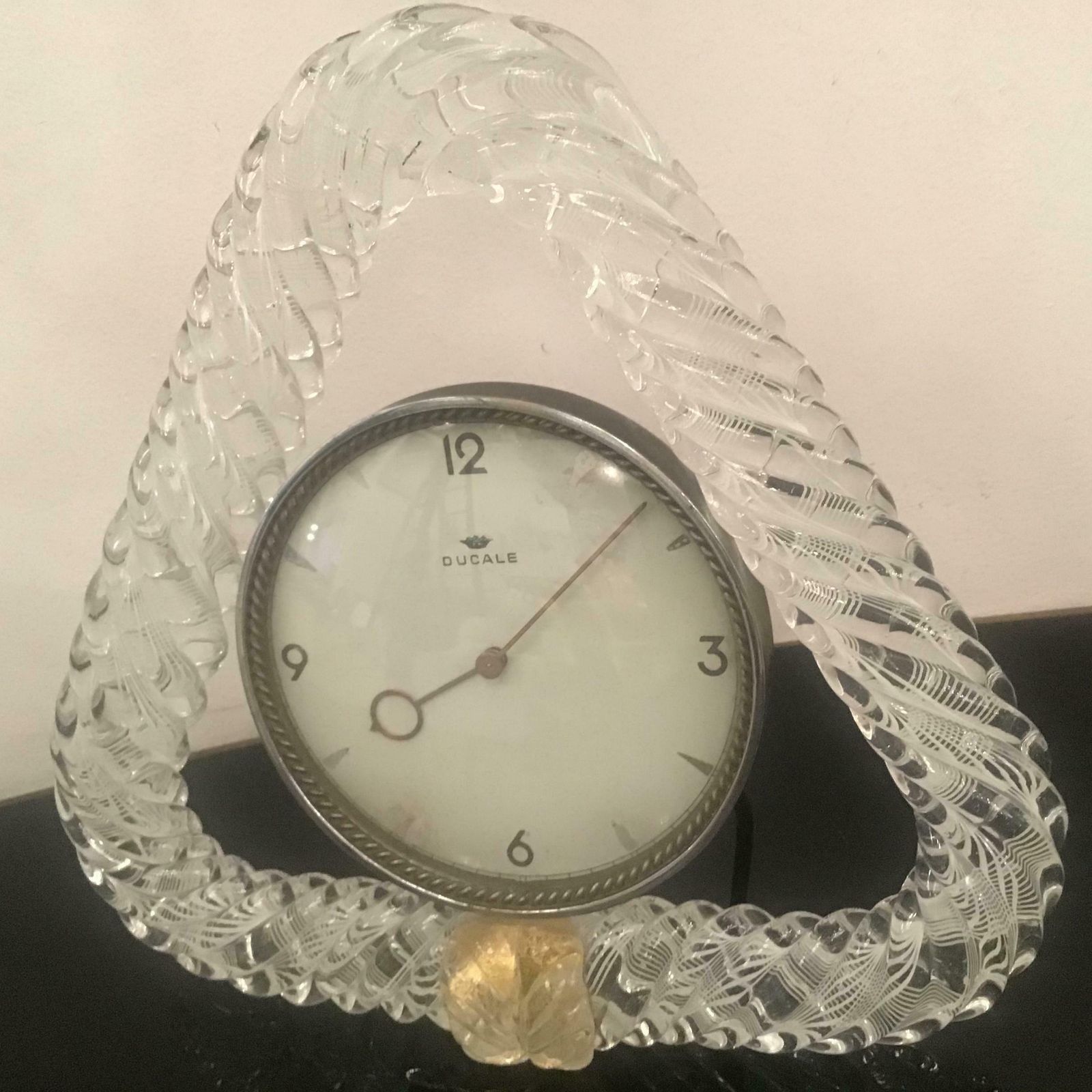 Home Decor Seguso “ Zanfirico “ Wake Up” Murano Glass Metal Crome, 1950, Italy photo