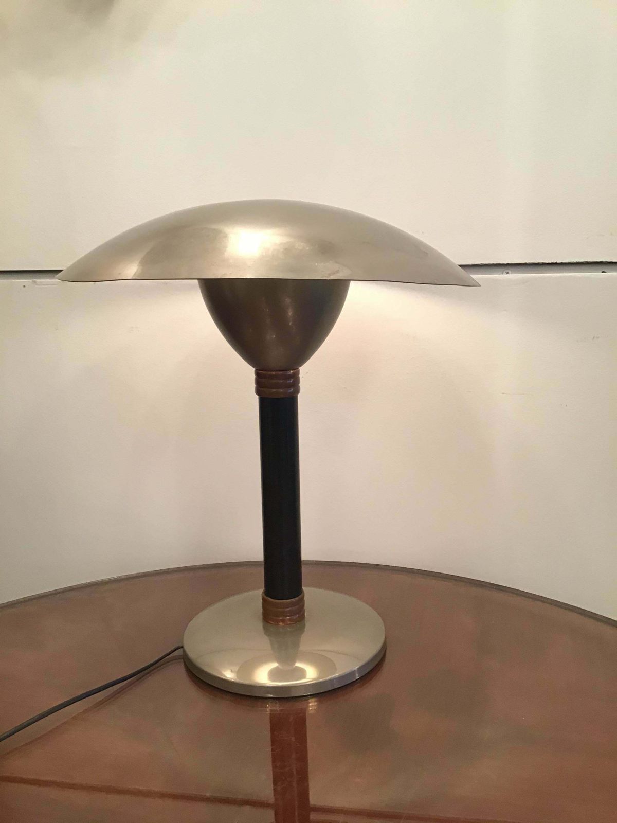 Stilnovo Style Table Lamp Chromed Metal And Copper 1960 Italy photo buy