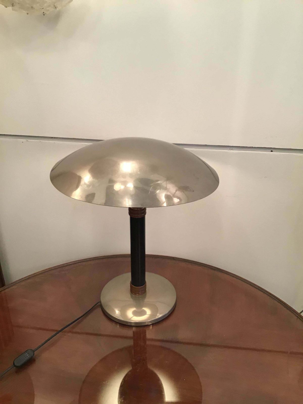 Stilnovo Style Table Lamp Chromed Metal And Copper 1960 Italy photo vintage