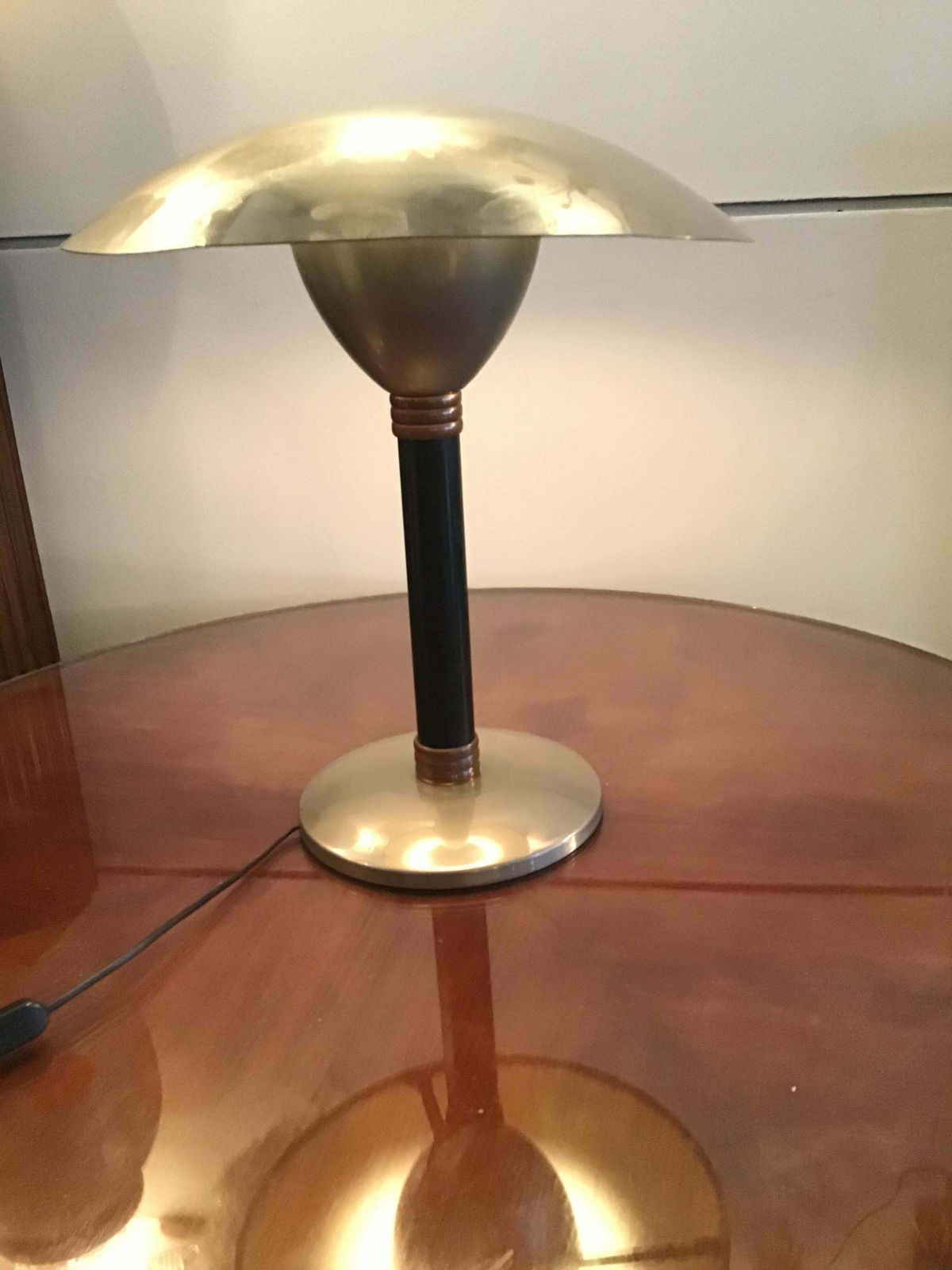 photo vinterior Stilnovo Style Table Lamp Chromed Metal And Copper 1960 Italy