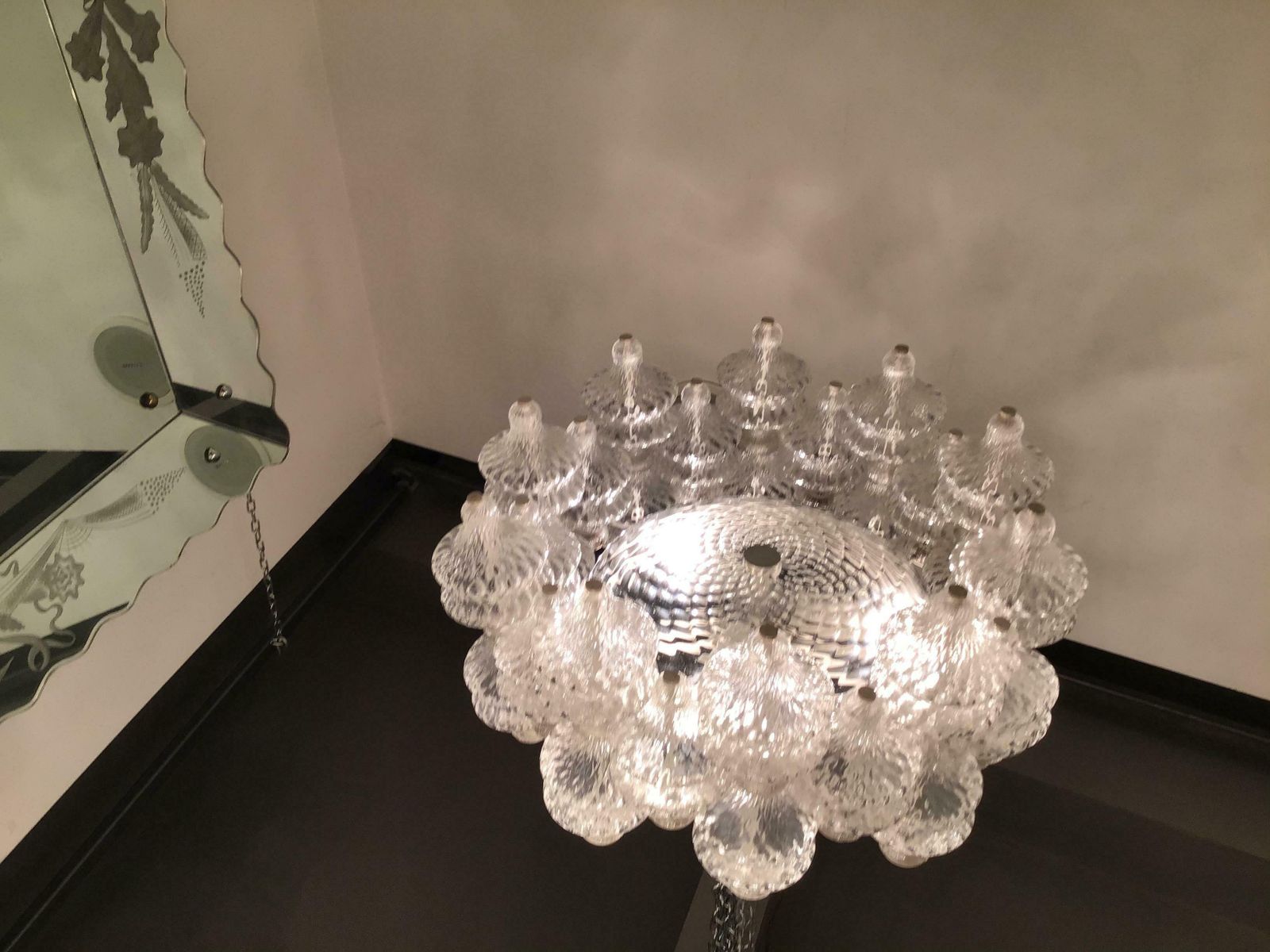 Arredoluce Chandelier Murano Glass Iron 1961 Italy photo vintage