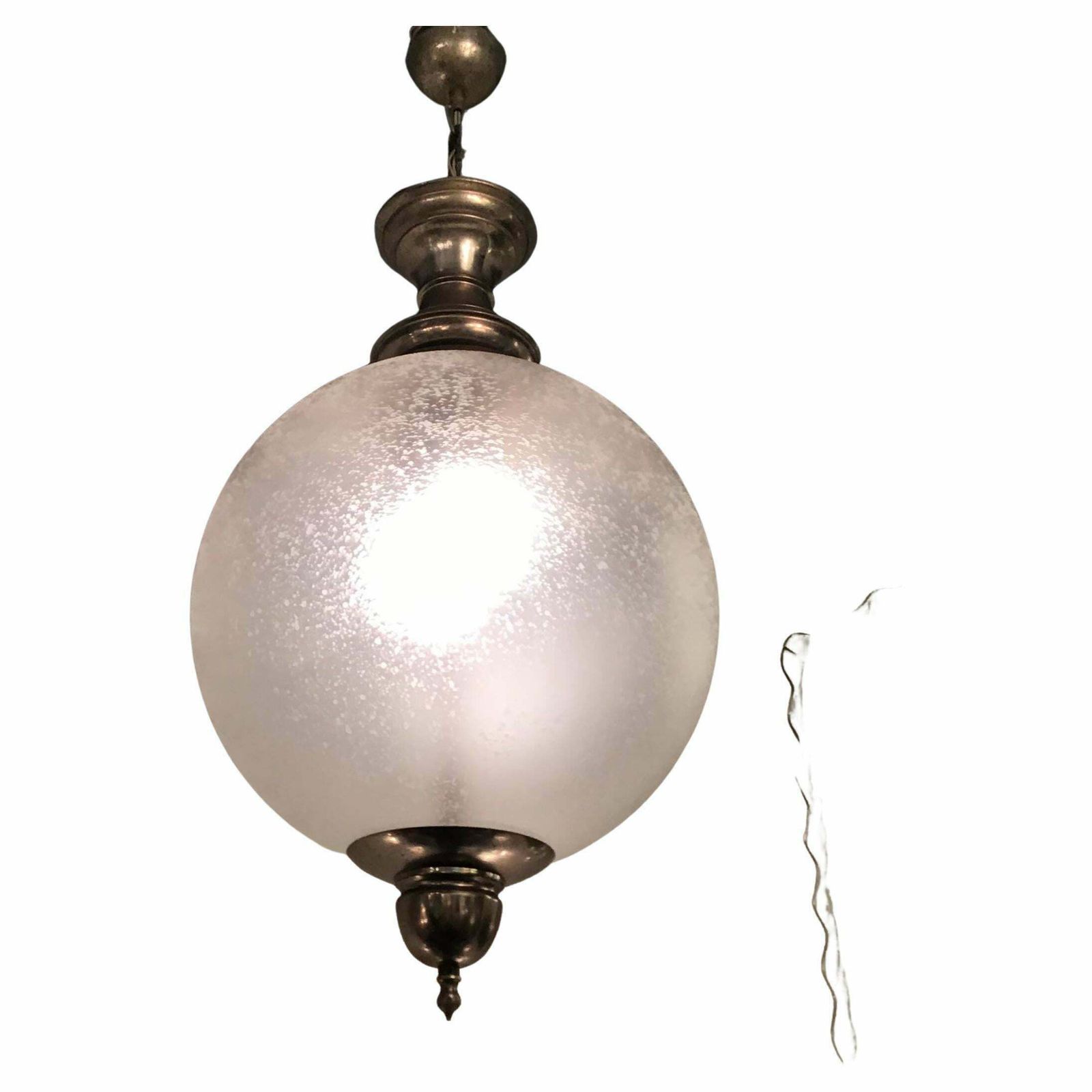 Azucena Luigi Caccia Dominioni Chandelier Glass Burnished Metal 1950 Italy