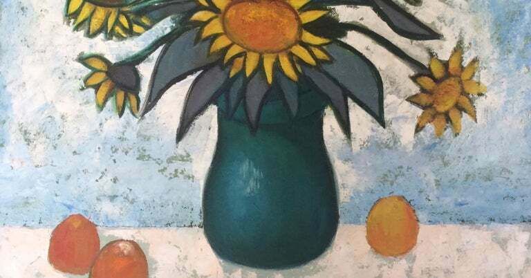 Laimdots Murnieks Sunflowers.  Oil On Canvas. photo furniture