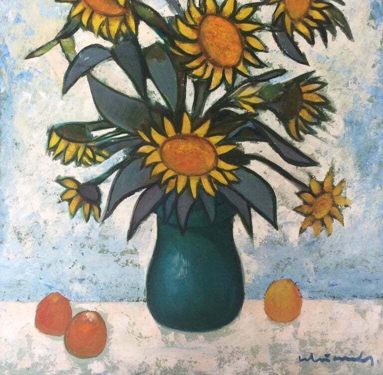 Laimdots Murnieks Sunflowers.  Oil On Canvas. photo for sale