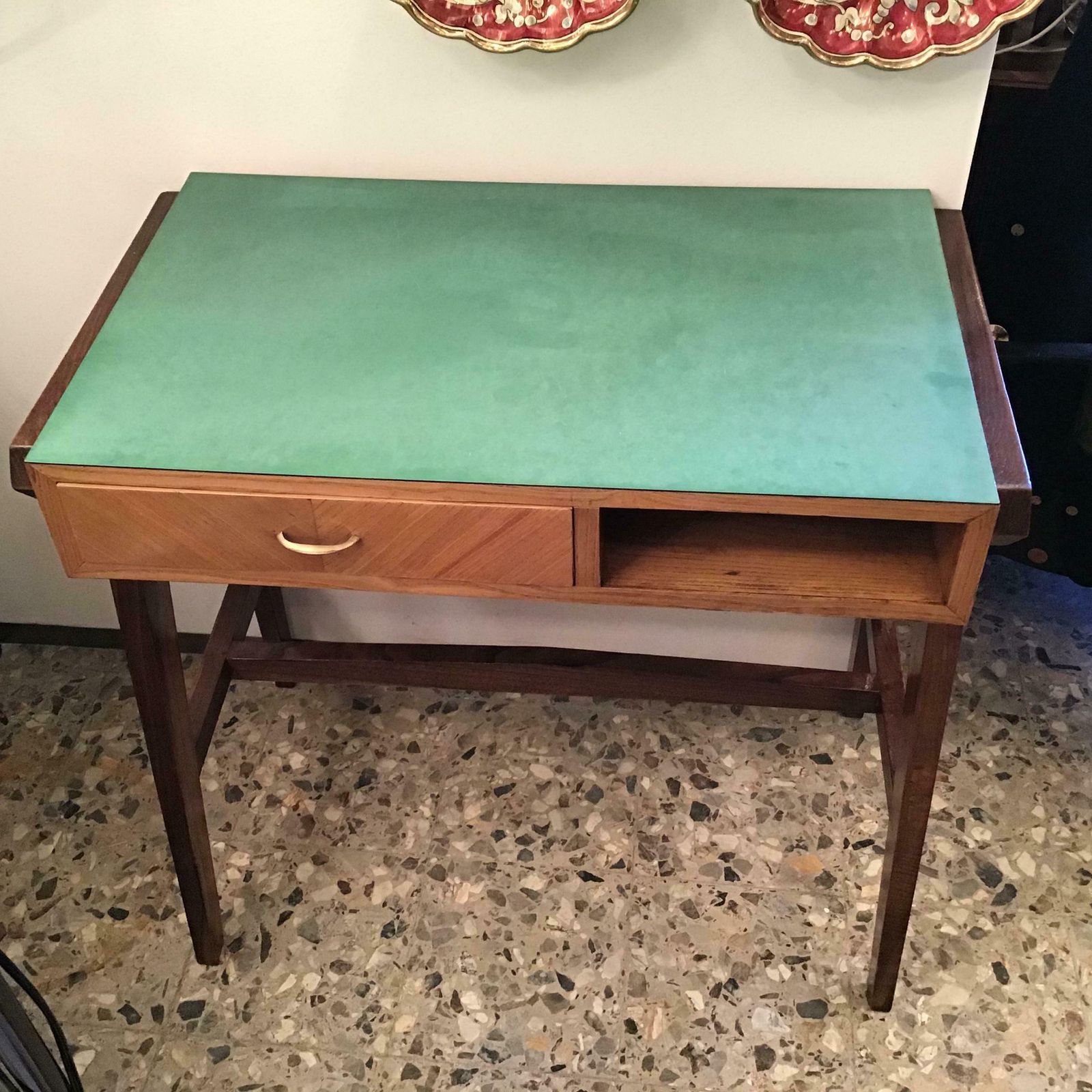Gio Ponti “Stile” Desk Wood Brass, 1950, Italy photo furniture
