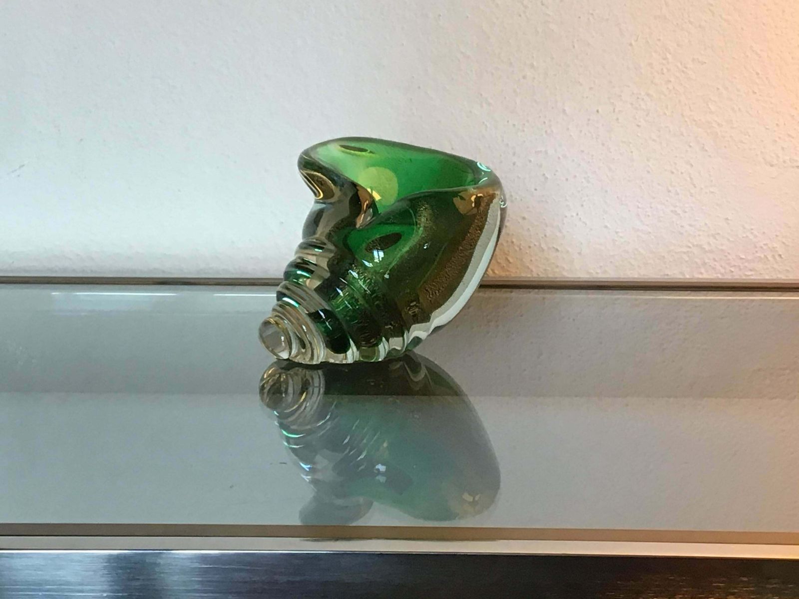 Seguso Seashell Murano Glass Gold Leaf Inclusions, 1950, Italy photo buy