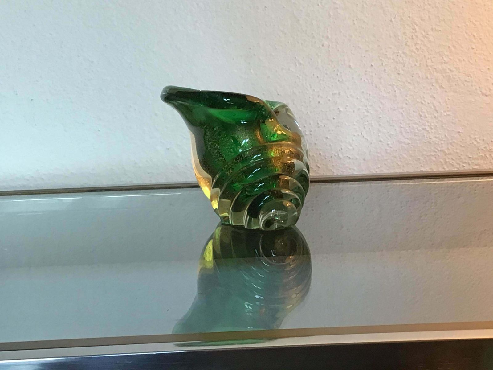 photo furniture Seguso Seashell Murano Glass Gold Leaf Inclusions, 1950, Italy