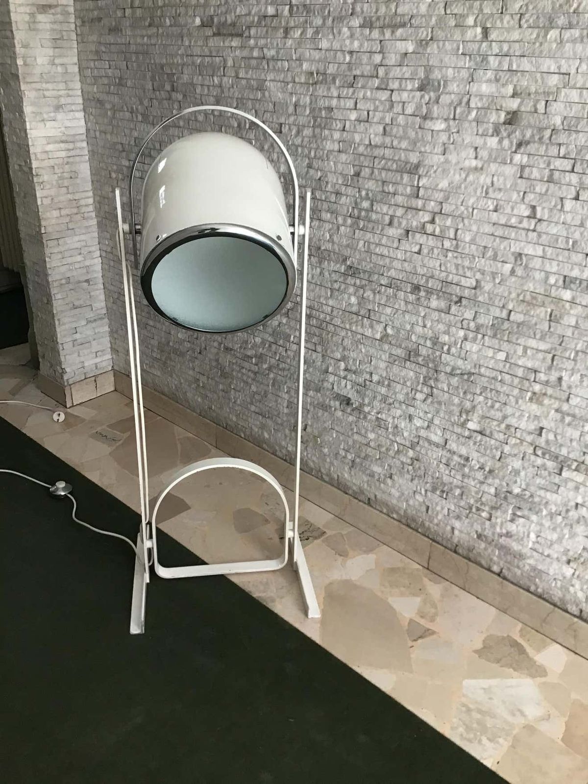 Reggiani Adjustable Lamp Glass Iron Metal Crome, 1970, Italy photo furniture