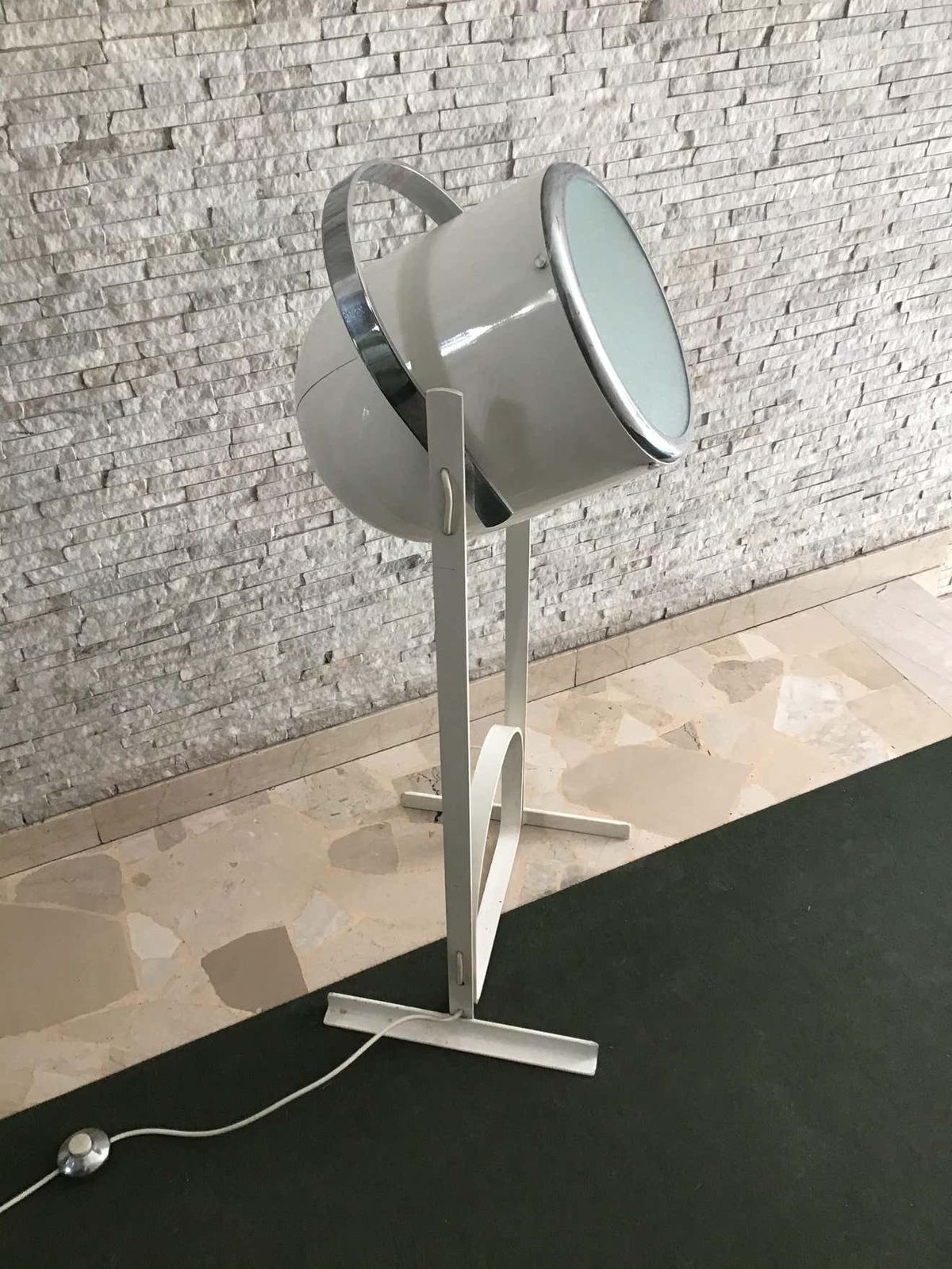 Reggiani Adjustable Lamp Glass Iron Metal Crome, 1970, Italy photo vinterior