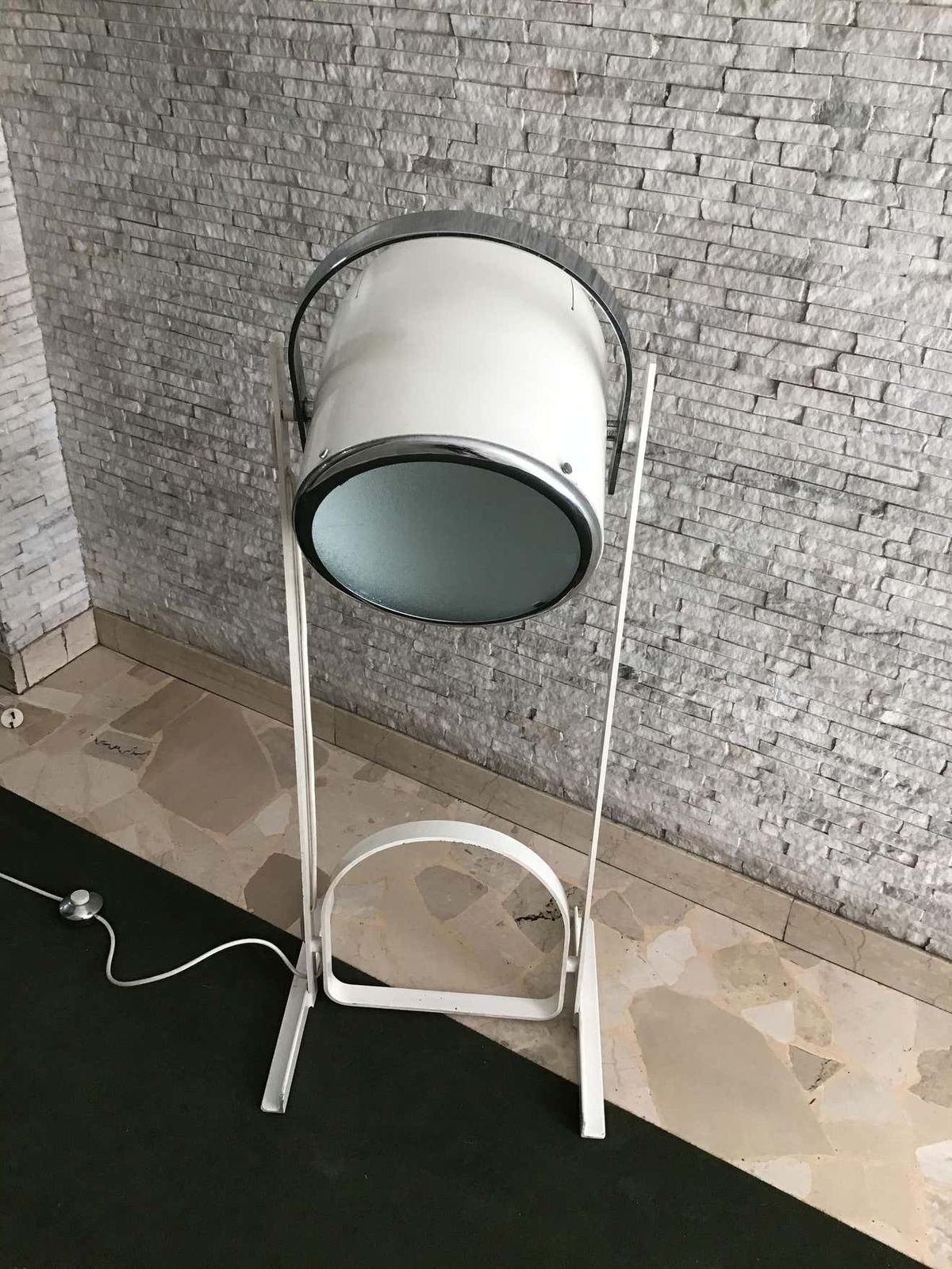 photo buy Reggiani Adjustable Lamp Glass Iron Metal Crome, 1970, Italy