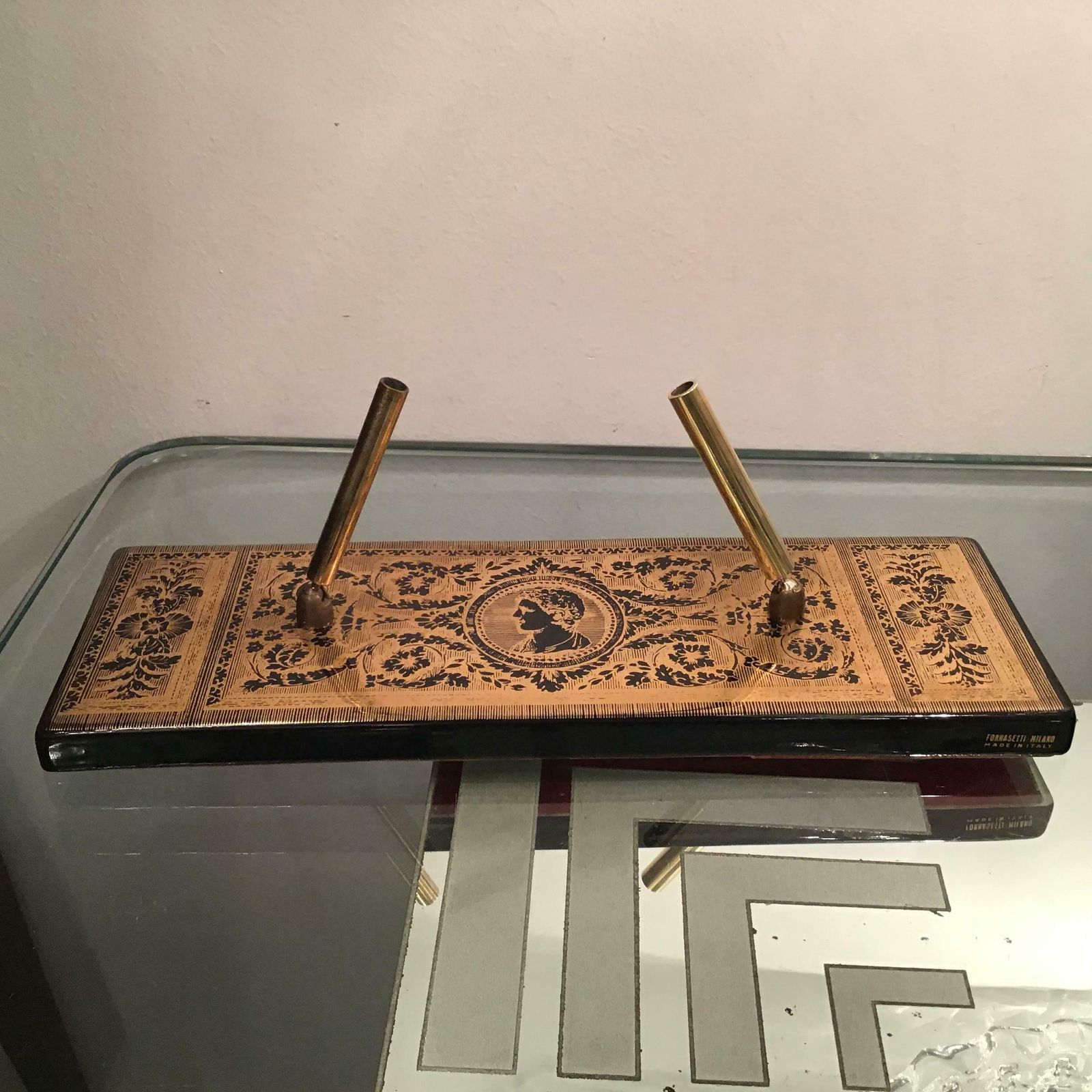 Fornasetti Pen Holder Ceramic Brass Gold, 1950, Italy photo furniture