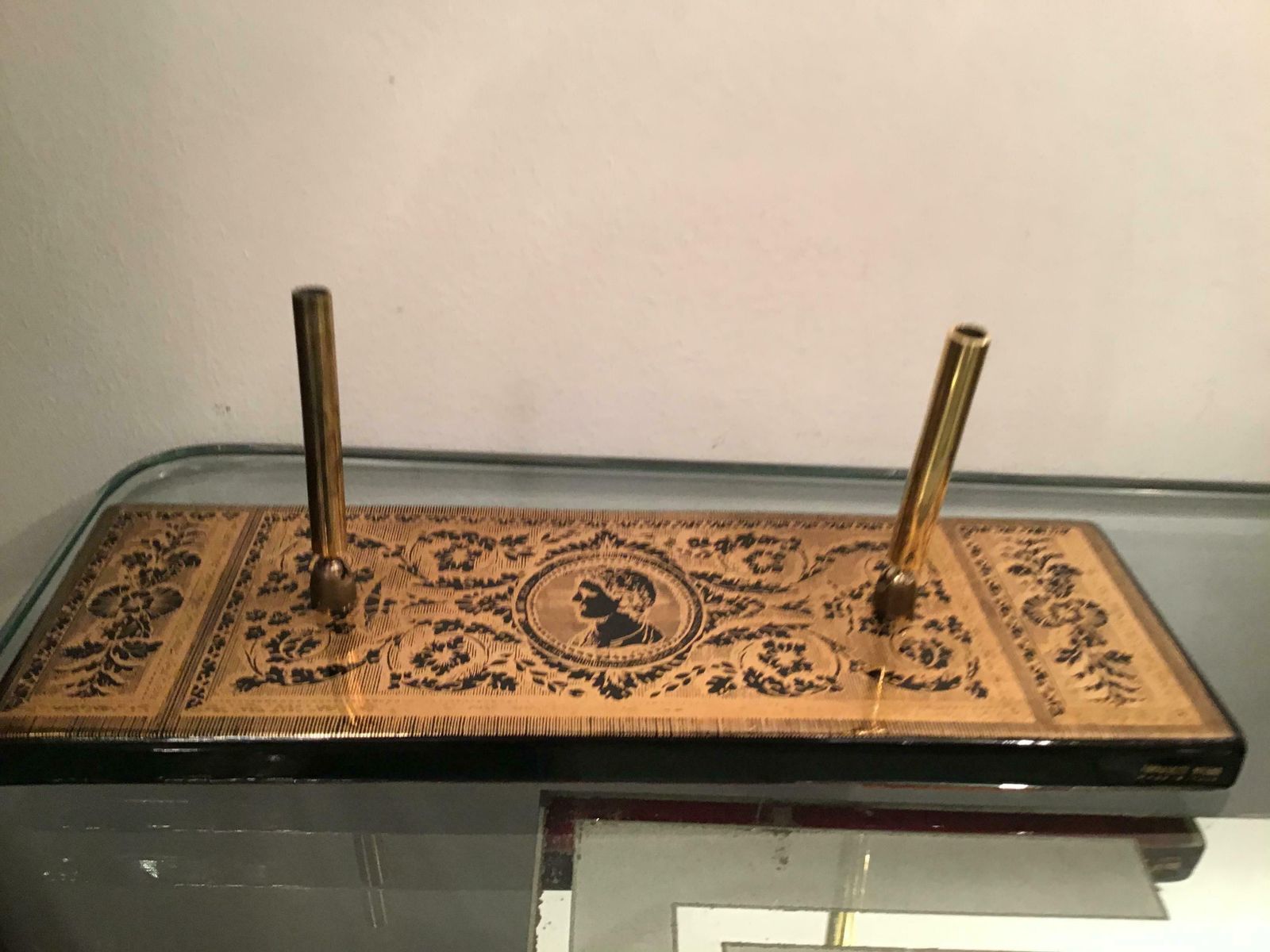 Fornasetti Pen Holder Ceramic Brass Gold, 1950, Italy photo vinterior