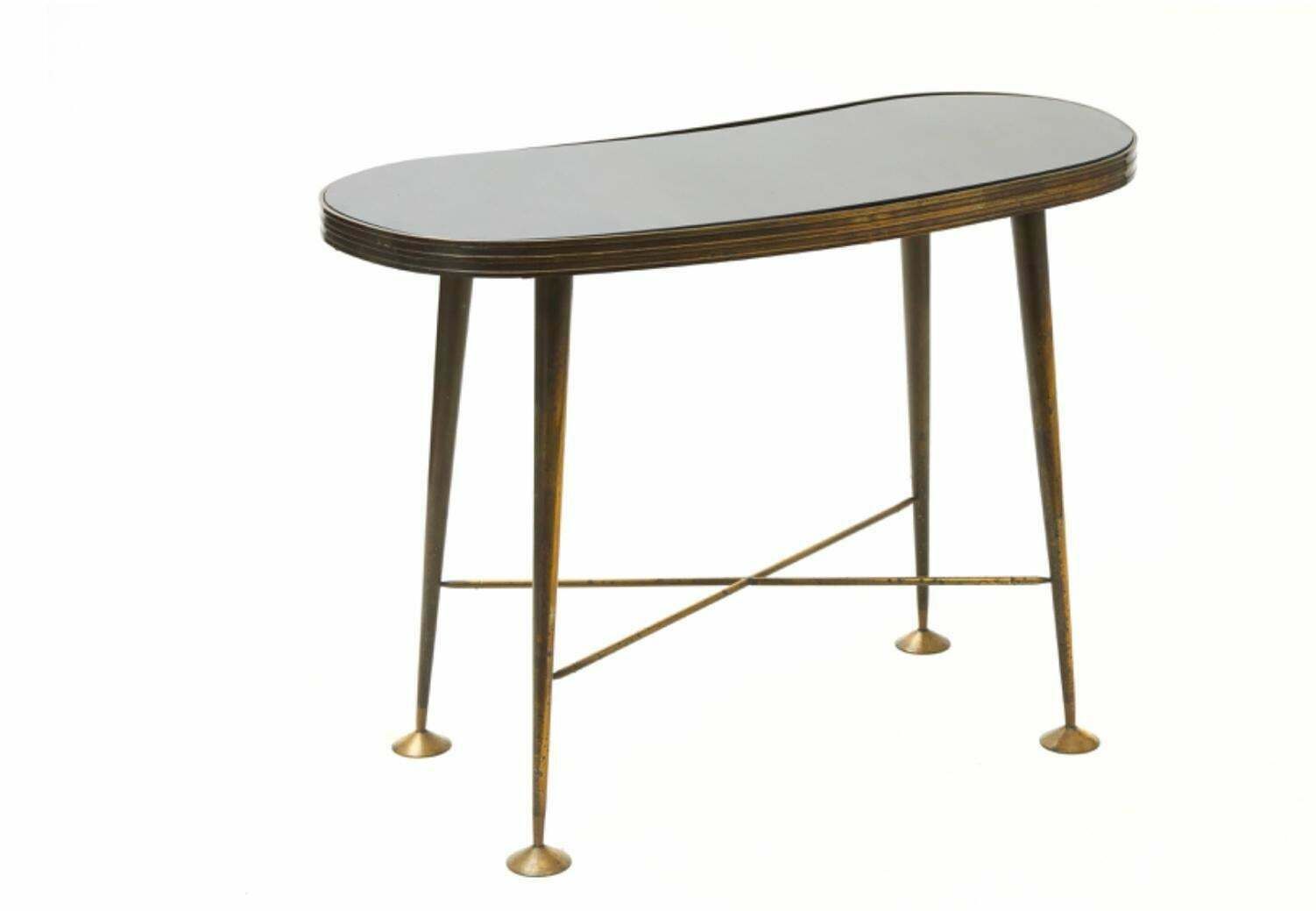 Cristal Art Consolle Brass Opaline Glass 1950 Italy photo furniture