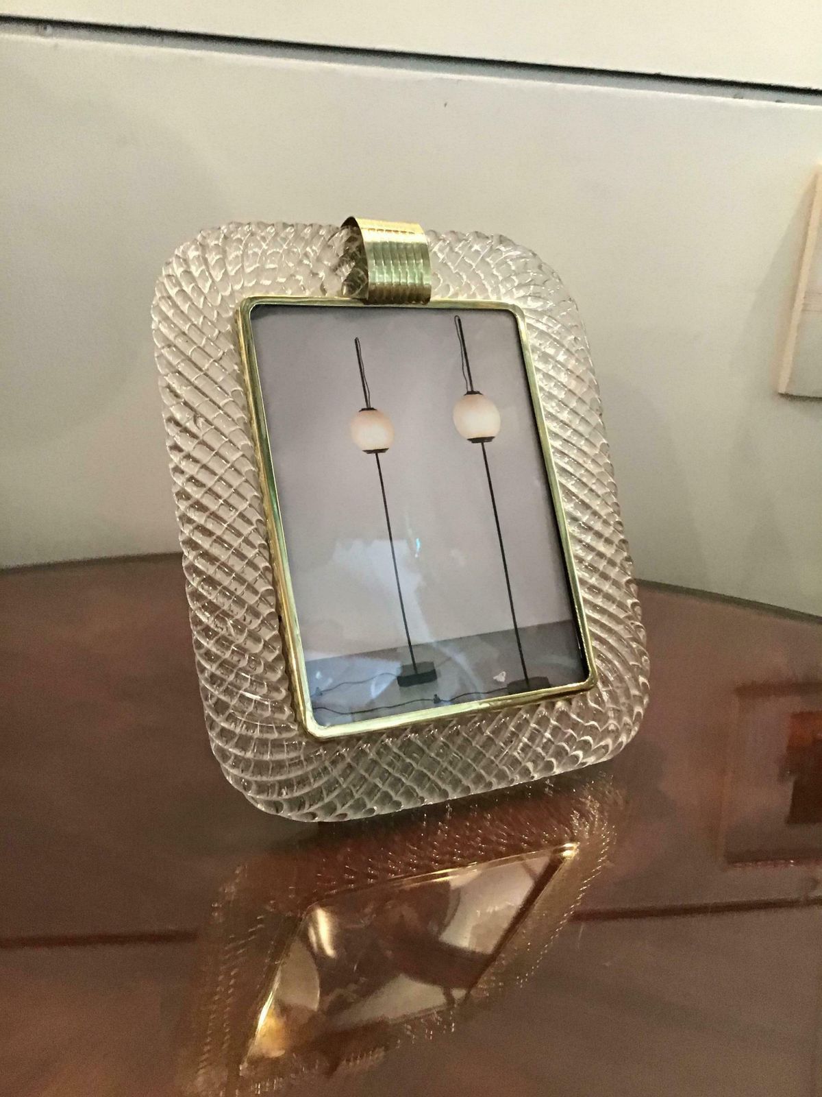 photo furniture Barovier E Toso Portafoto Murano Glass Brass, 1940, Italy