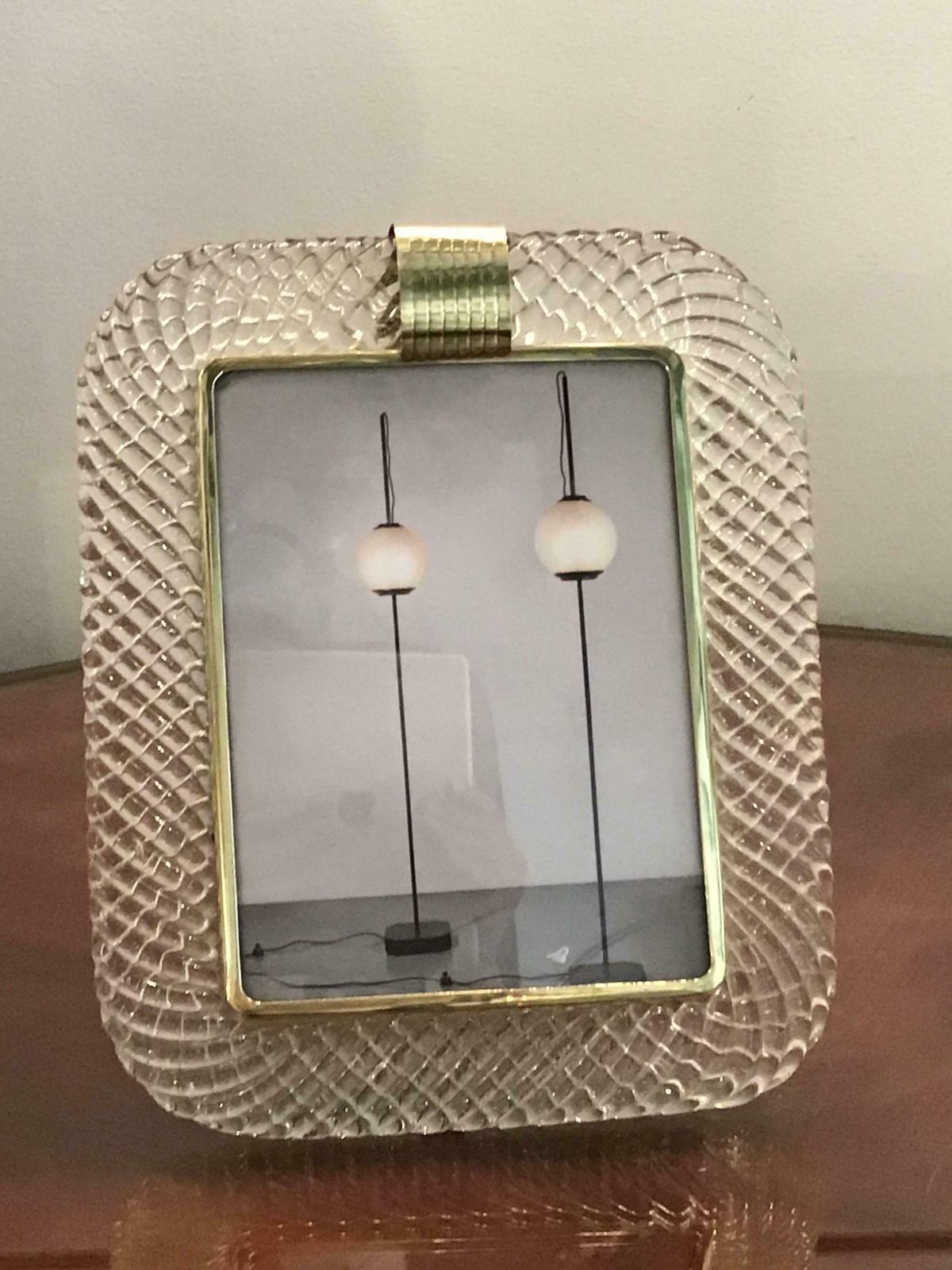 photo for sale Barovier E Toso Portafoto Murano Glass Brass, 1940, Italy