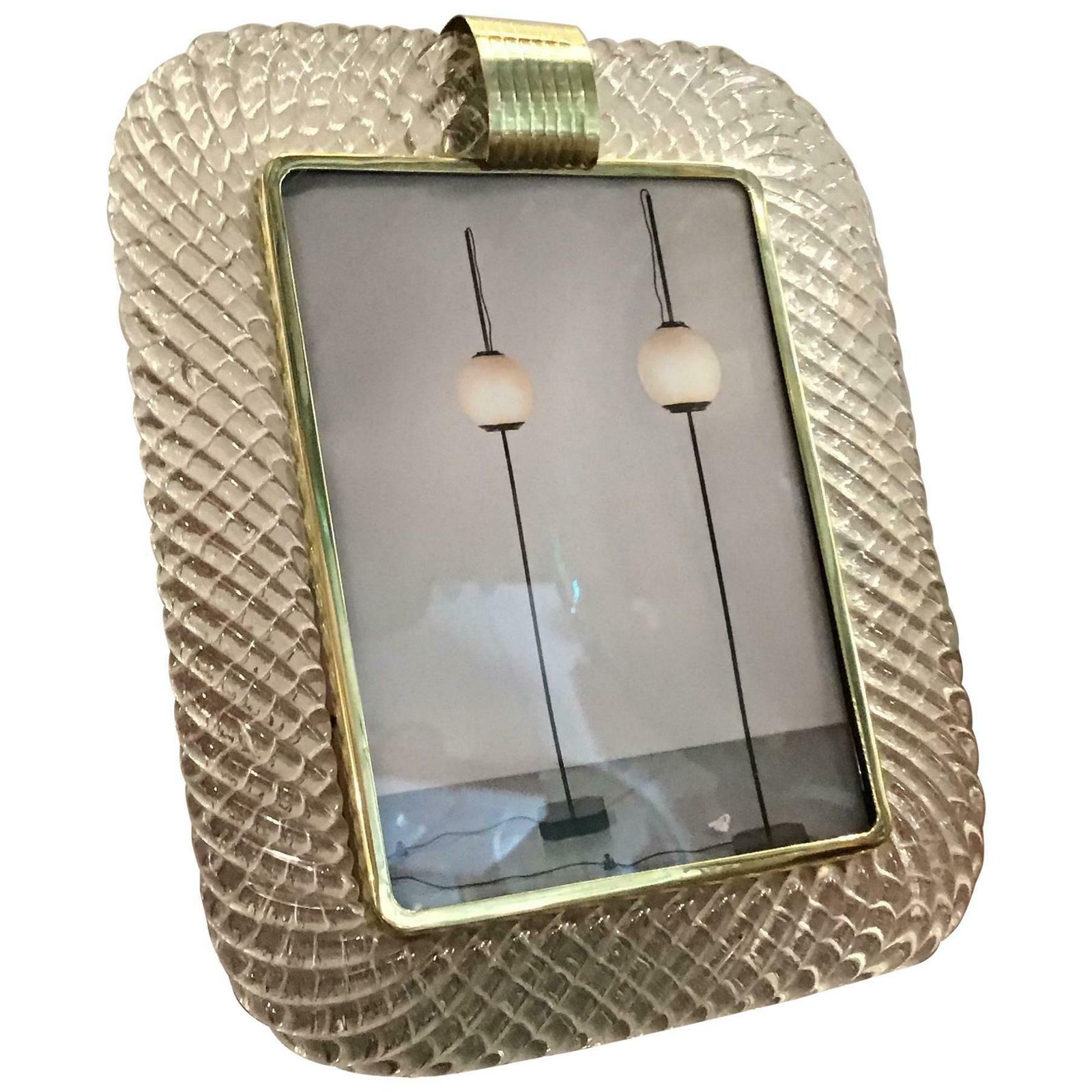 Home Decor Barovier E Toso Portafoto Murano Glass Brass, 1940, Italy photo
