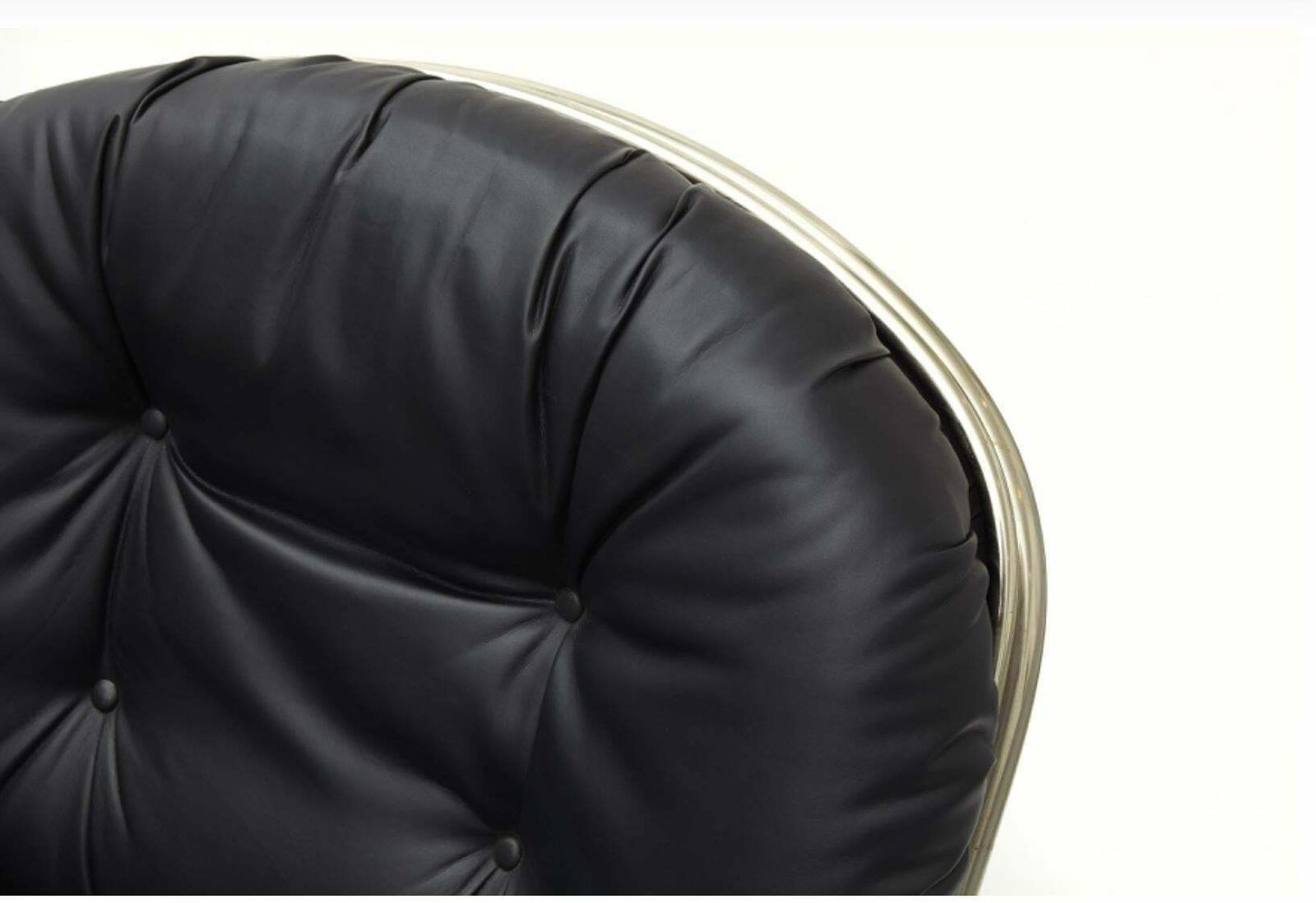 Carlo De Carli Armchair With Puff Chromed Brass Leather 1968 Italy photo buy